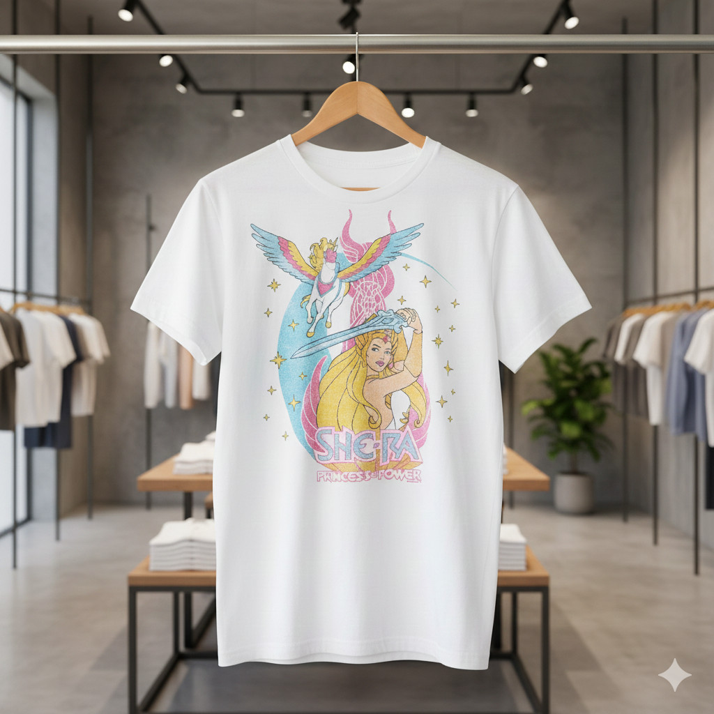 She-Ra Princess of Power Vintage Cartoon Graphic T-Shirt (White) – T677