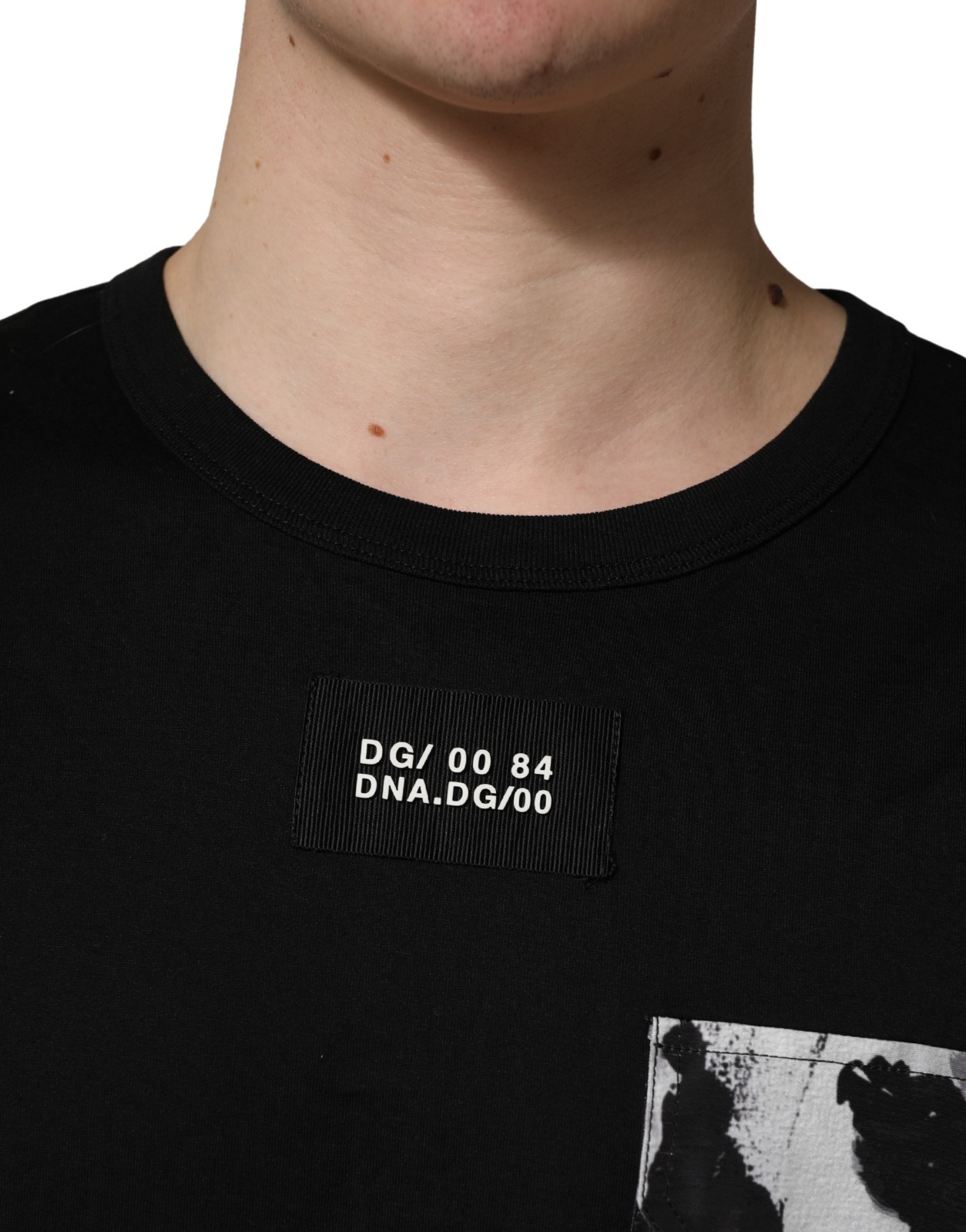 DOLCE & GABBANA T-shirt Black Camouflage Pocket Oversized Men Cotton IT48/US38/M