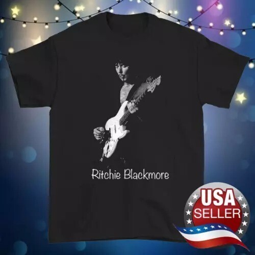 Ritchie Blackmore Deep Purple Rainbow T-shirt Black Short Sleeve S-5XL