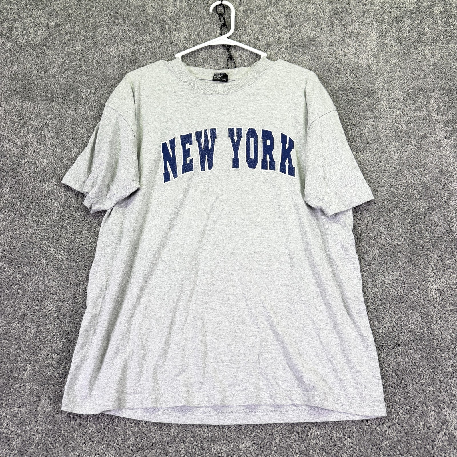 Gemrock Shirt Mens XL Gray New York Graphic Tee Crew Neck Cotton City Logo