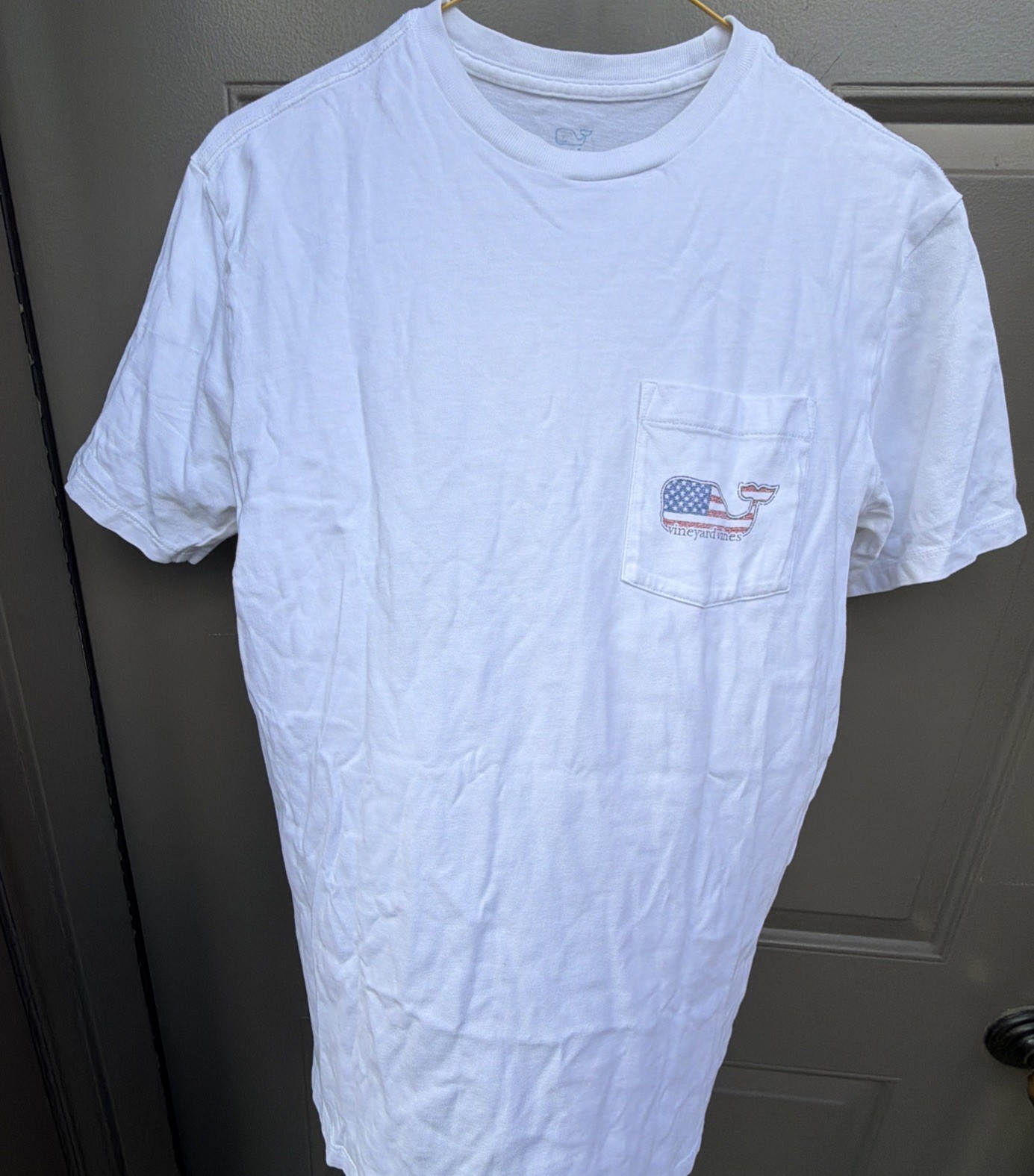 vineyard vines mens american flag whale size XS
