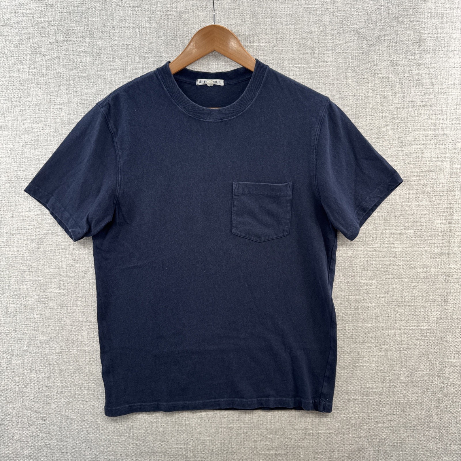 Alex Mill T Shirt Mens Small Blue Navy Pocket Short Sleeve Minimalist Adult