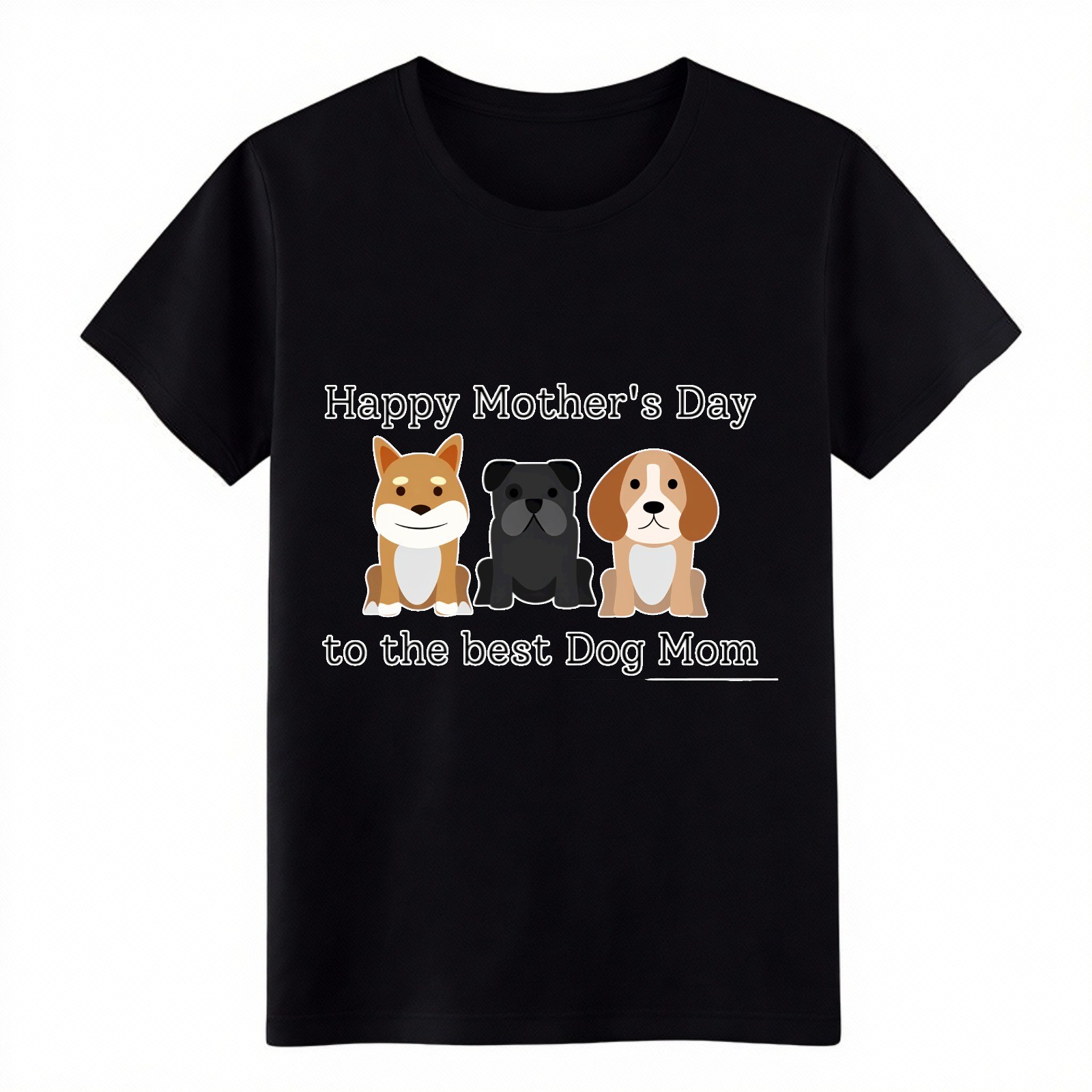 Happy Mother’s Day Best Dog Mom T-Shirt, Cute Dog Lover Graphic Tee,Fur Mom Gift