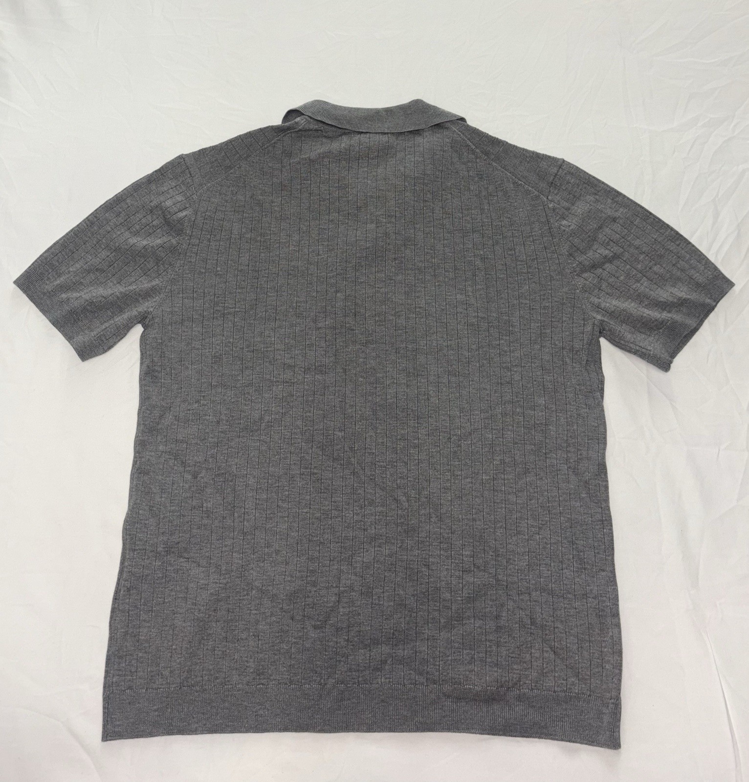 H&M Slim Fit Tight-knit Polo Shirt With Half Zip Size Large
