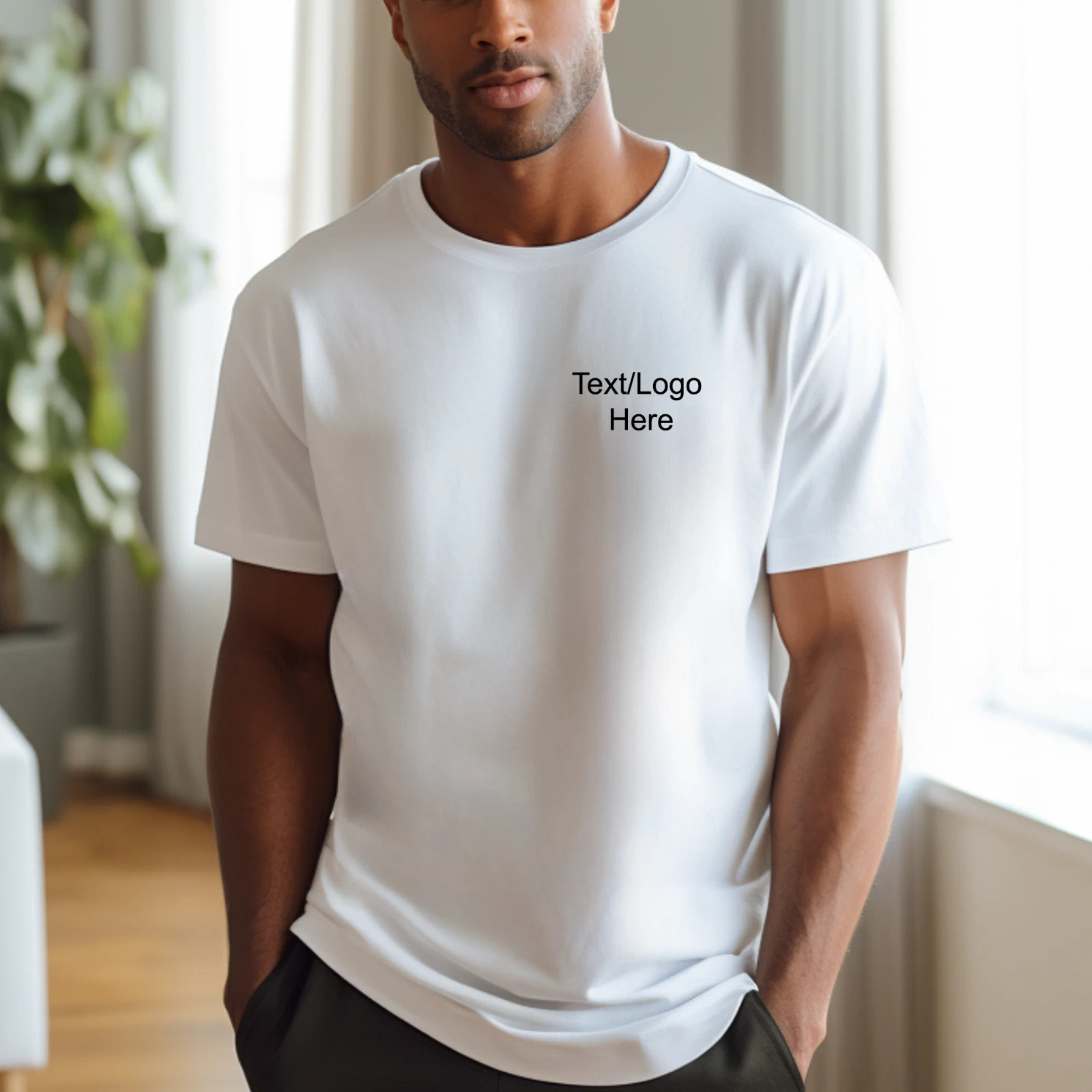 Personalised Custom Printed Crew Neck T-Shirt Work Wear Uniform Event Text Logo