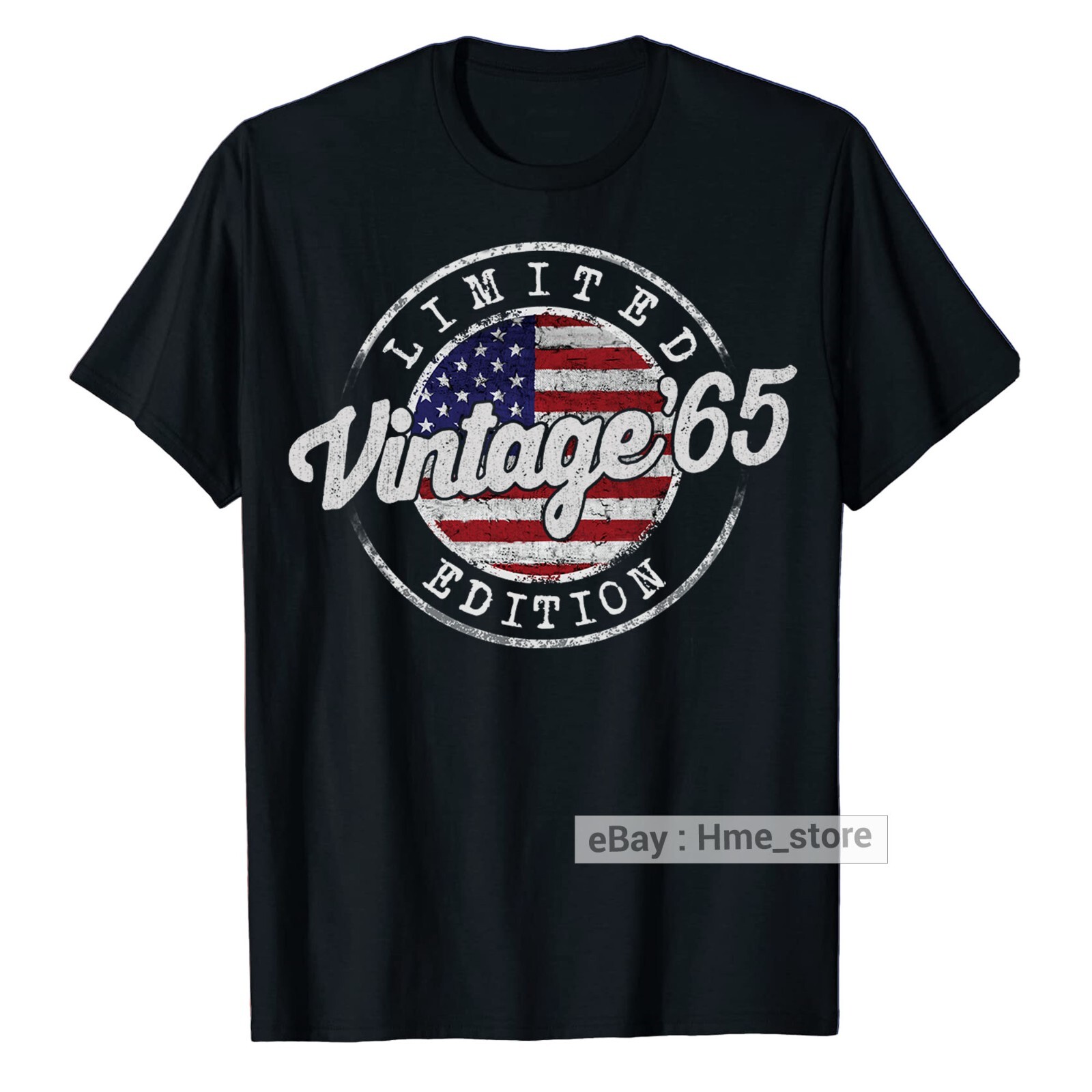 Born in 1965 Birthday 60 Years Old T-Shirt USA Flag 60th Bday Tee Gifts American