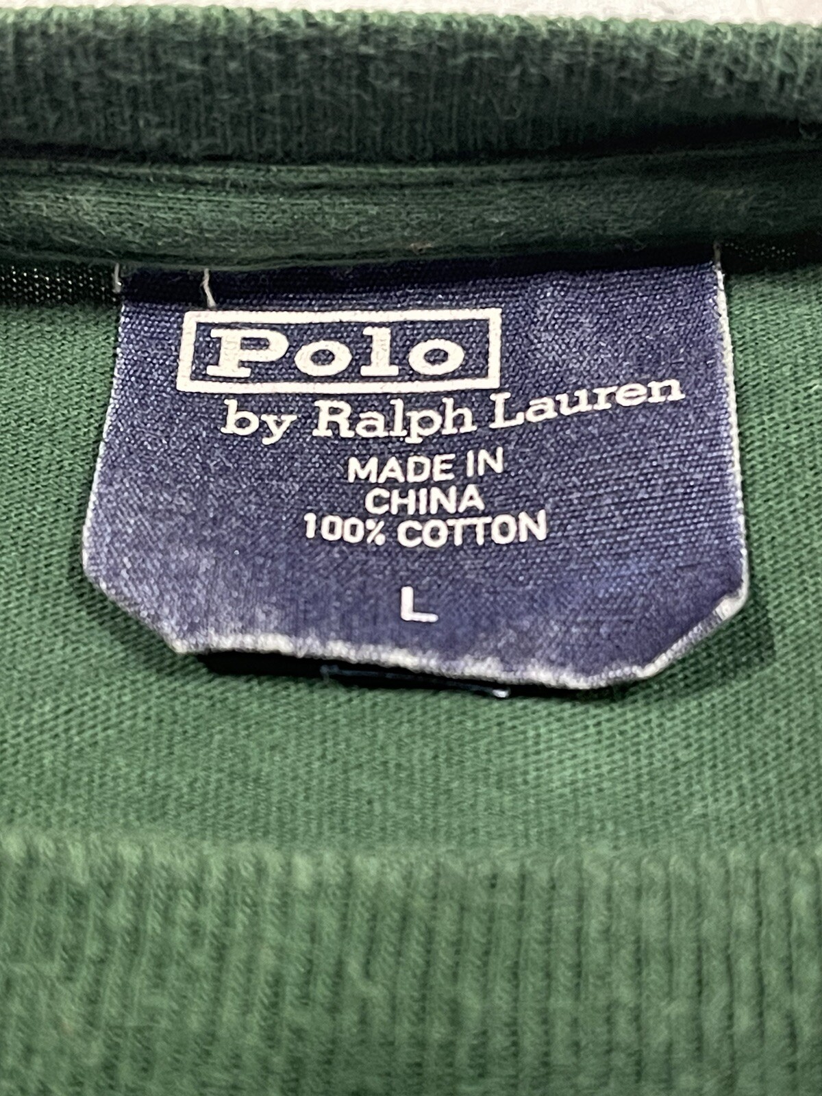 Polo Ralph Lauren Shirt Men’s Large Green Short Sleeve Pullover D33 Varsity