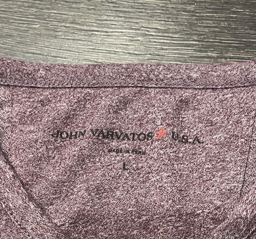 John Varvatos Star USA Snap Button Henley Shirt Top Mens Size Large Purple