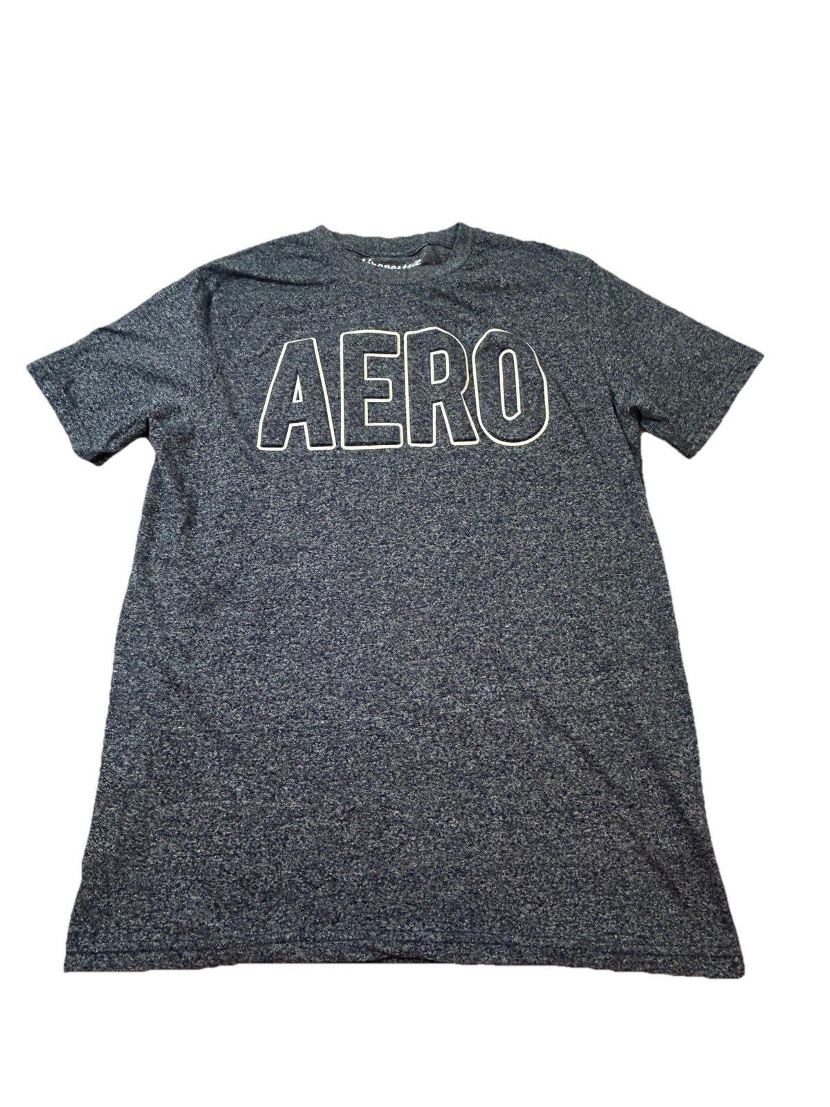 Aeropostale Graphic Tee AERO Logo Shirt Adult M Blue Heather Cotton Blend Casual