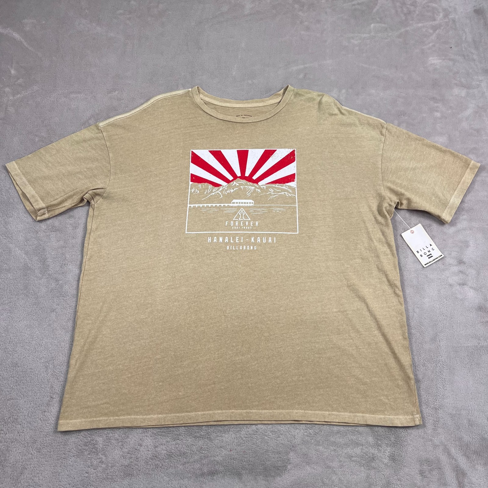 Billabong Shirt Mens Medium Green Japan Rising Sun Andy Irons Kauai Hawaii NEW