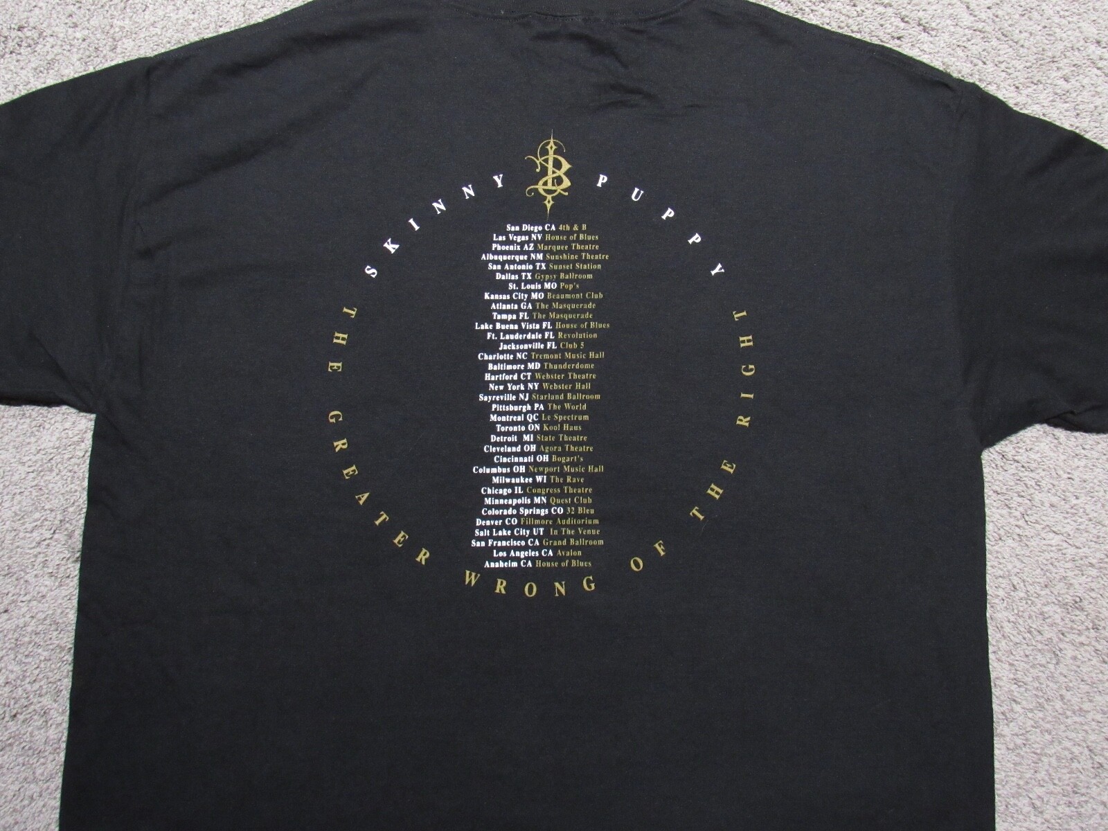 Original Vtg 2004 SKINNY PUPPY Greater Wrong Of Right T-SHIRT XL Tour Concert 04