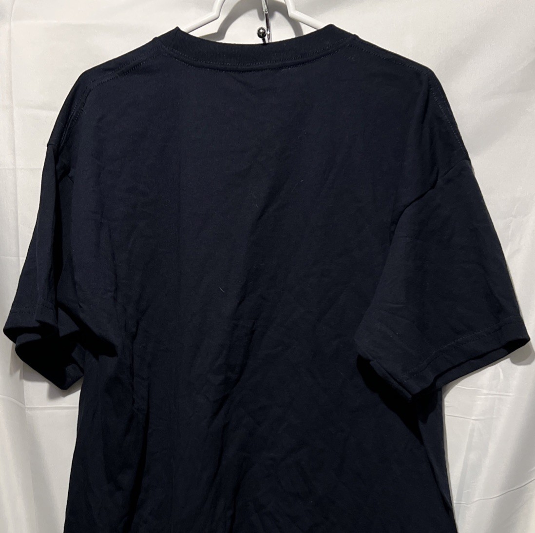 Bayside Mens USA Made 100% Cotton Short Sleeves T-Shirt Navy Blue Heavy Weight