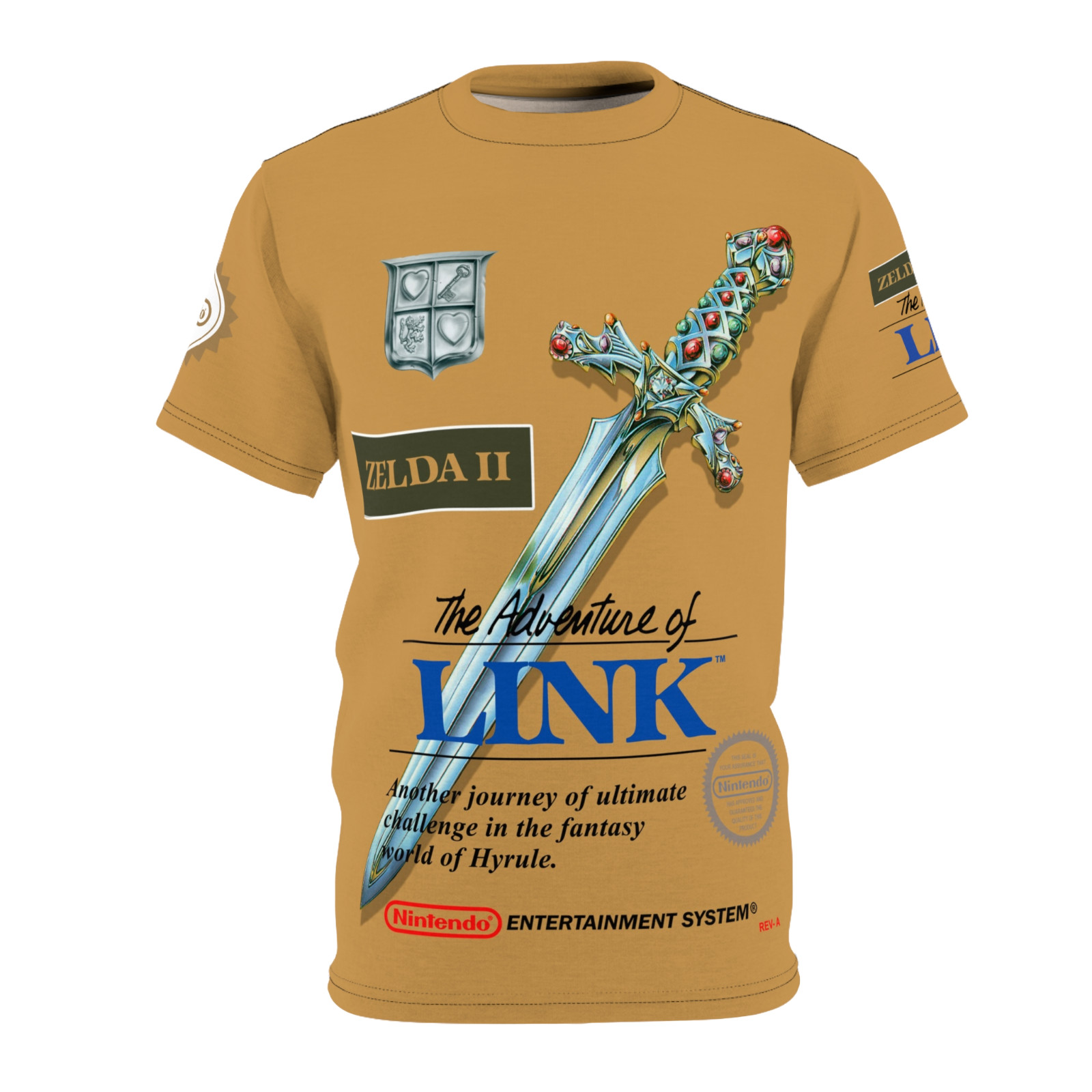 Zelda II: The Adventure of Link 1998 NES Retro Nintendo Video Game Cover T-Shirt