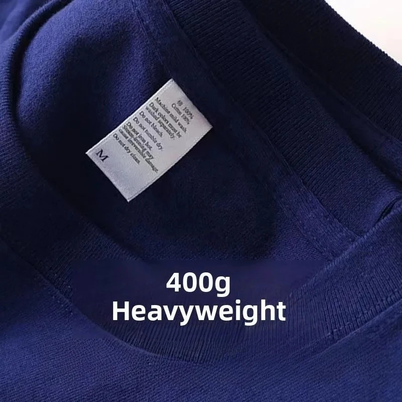 Unisex Heavyweight Pure Cotton Shirt Summer Loose Fit Breathable Casual Tee Gift