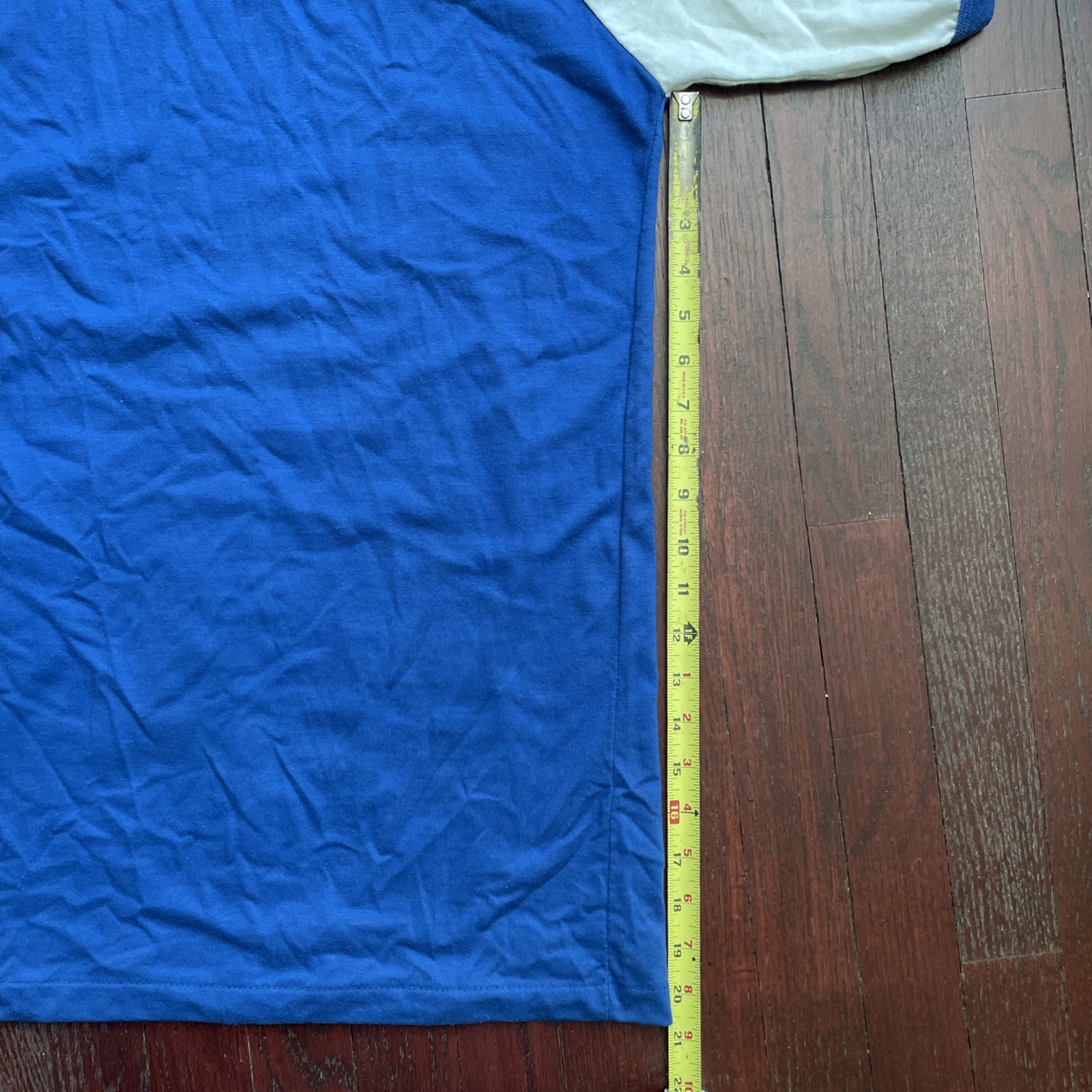 80s Vtg Adidas Trefoil USA MADE V-Neck LONG jersey Tee shirt blue white size M