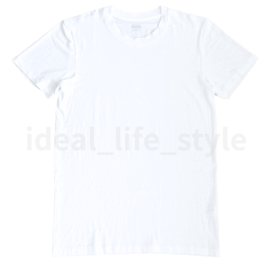 UNIQLO HEATTECH Crew Neck Short-Sleeve T-Shirt Black/White S-4XL Men 461202 NWT