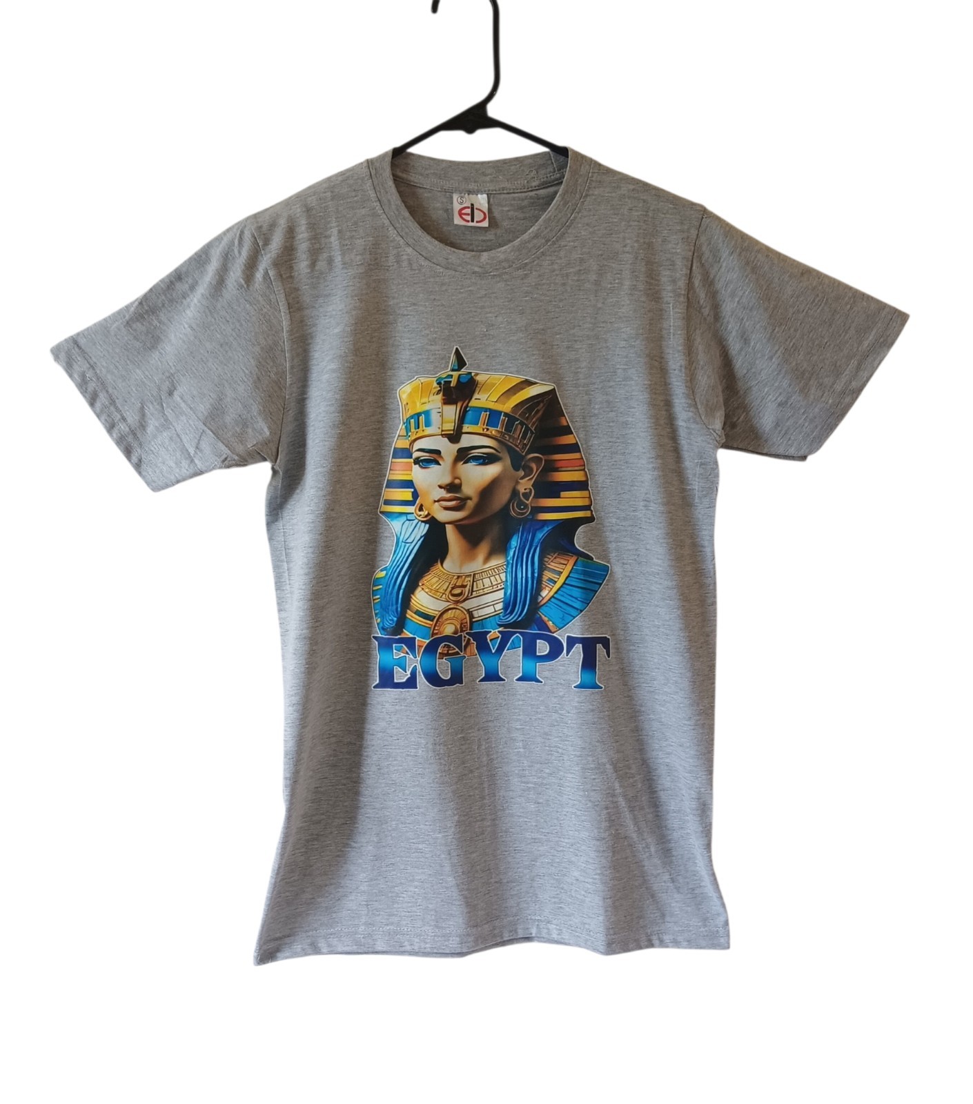 Egypt queen Cleopatra men’s gray short-sleeve graphic t-shirt size S
