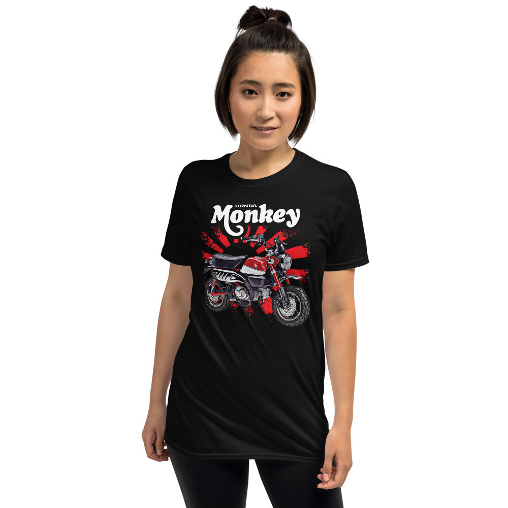 Monkey Bike (red) Rising Sun UNISEX Short Sleeve T-Shirt