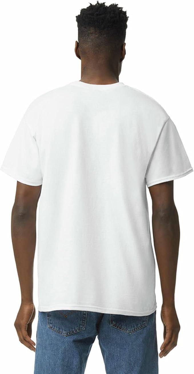 Gildan White Adult Heavy Cotton T-Shirt 5.3 oz T-Shirt ( LG ) 3 tees