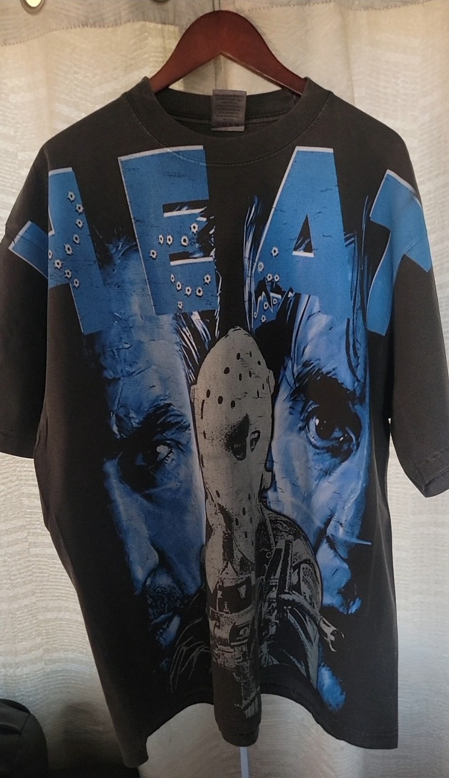HEAT BIG PRINT ON SHAKA HEAVYWEIGHT GARMET DYED T SHIRT