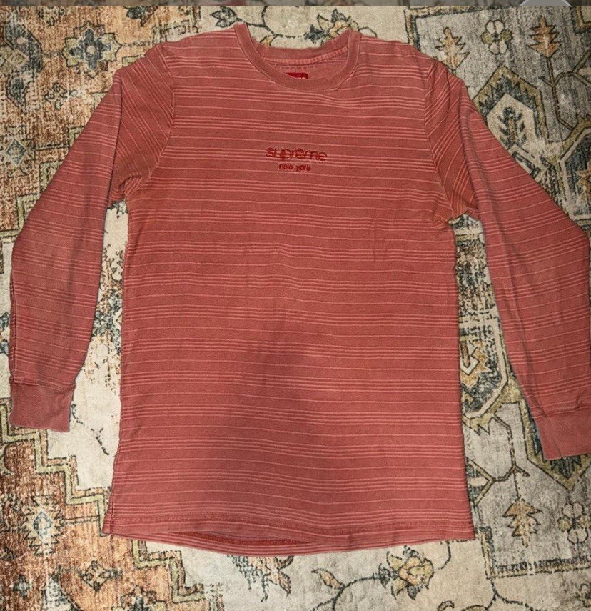 Supreme raised stripes L/S top FW2016 Orange