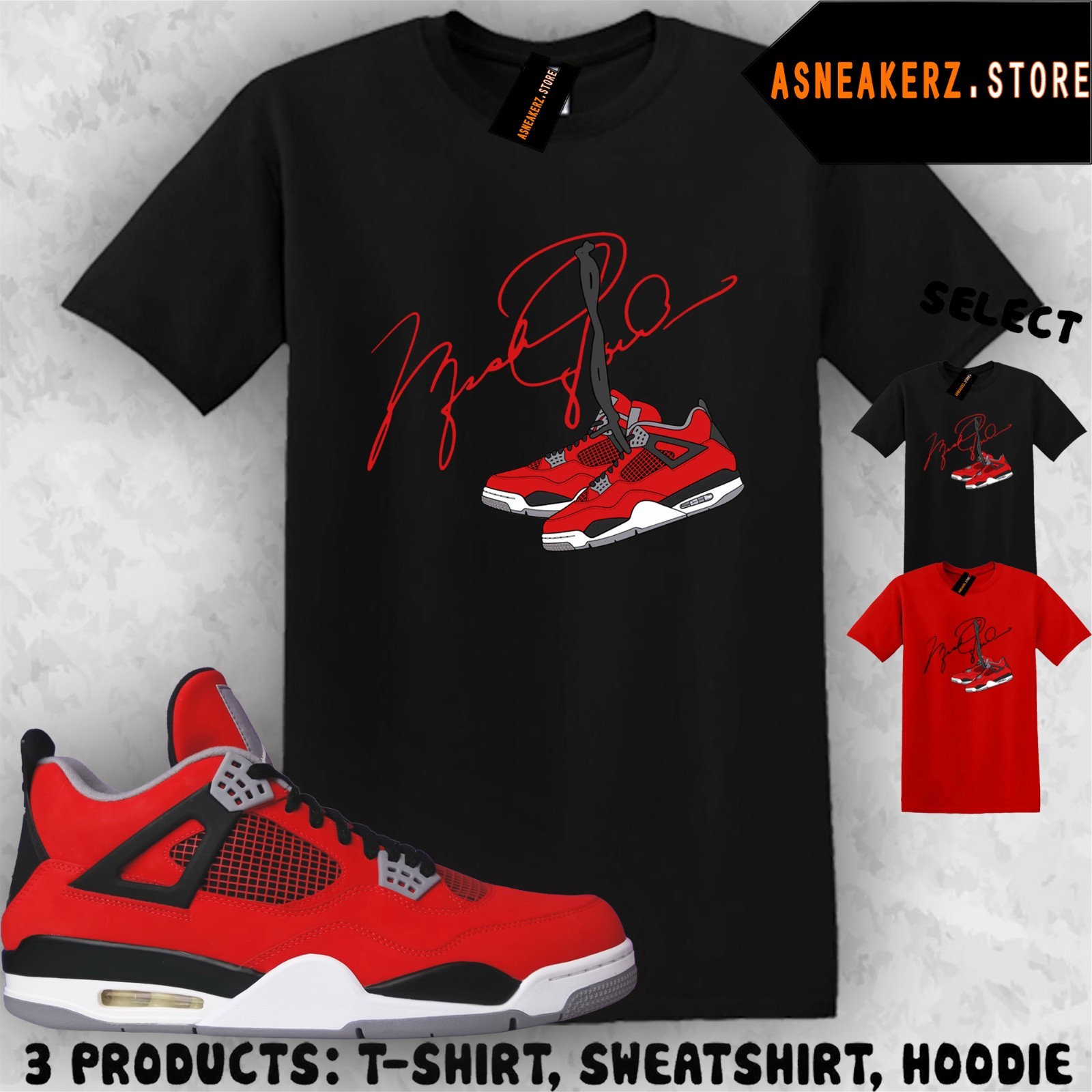 Tee Shirt Matching AJ 4 Toro Bravo 2026 To Match Sneaker MJ Shoelace 4s T-Shirt