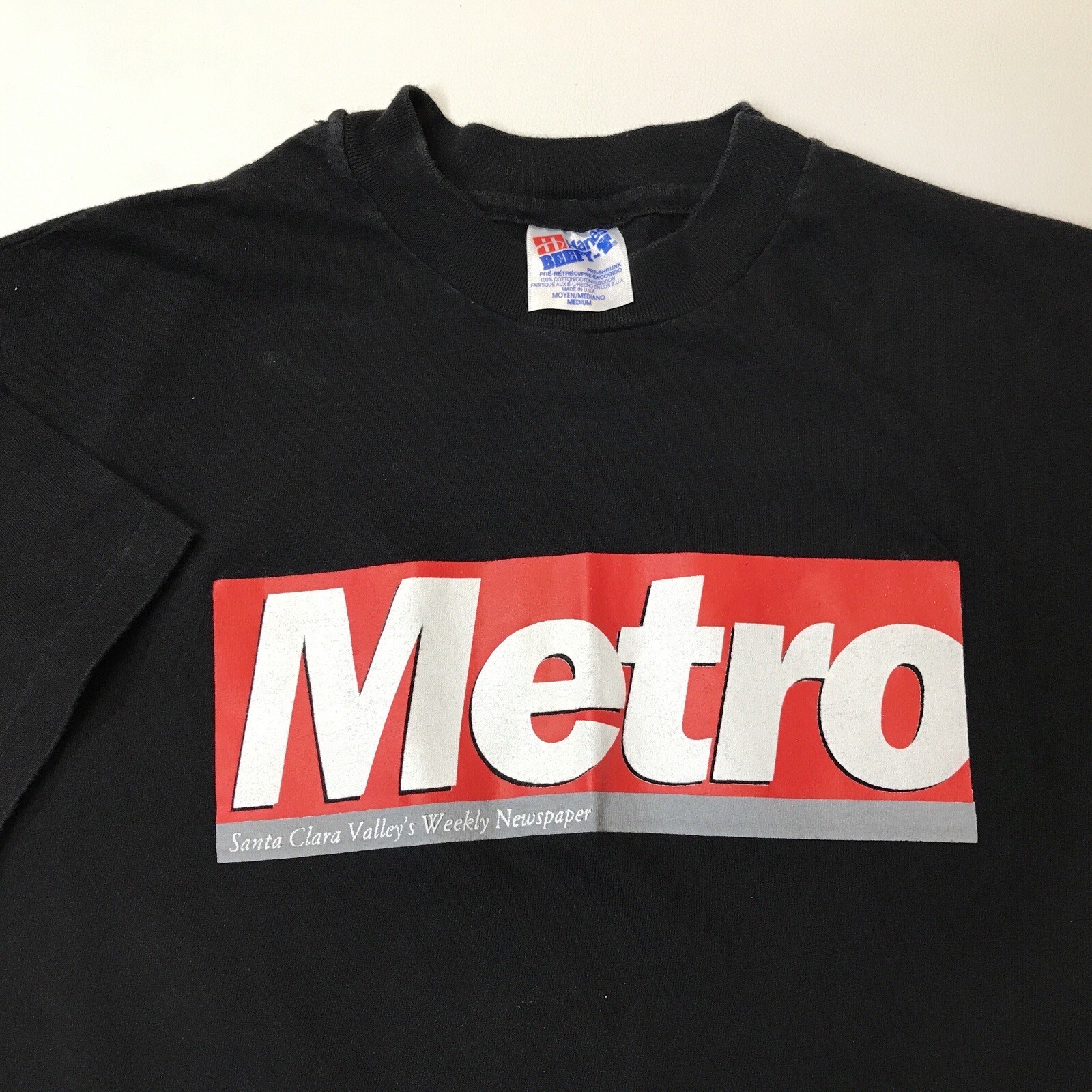 VTG Metro Santa Clara Valley’s Weekly Newspaper T-Shirt Single Stitch Sz M USA