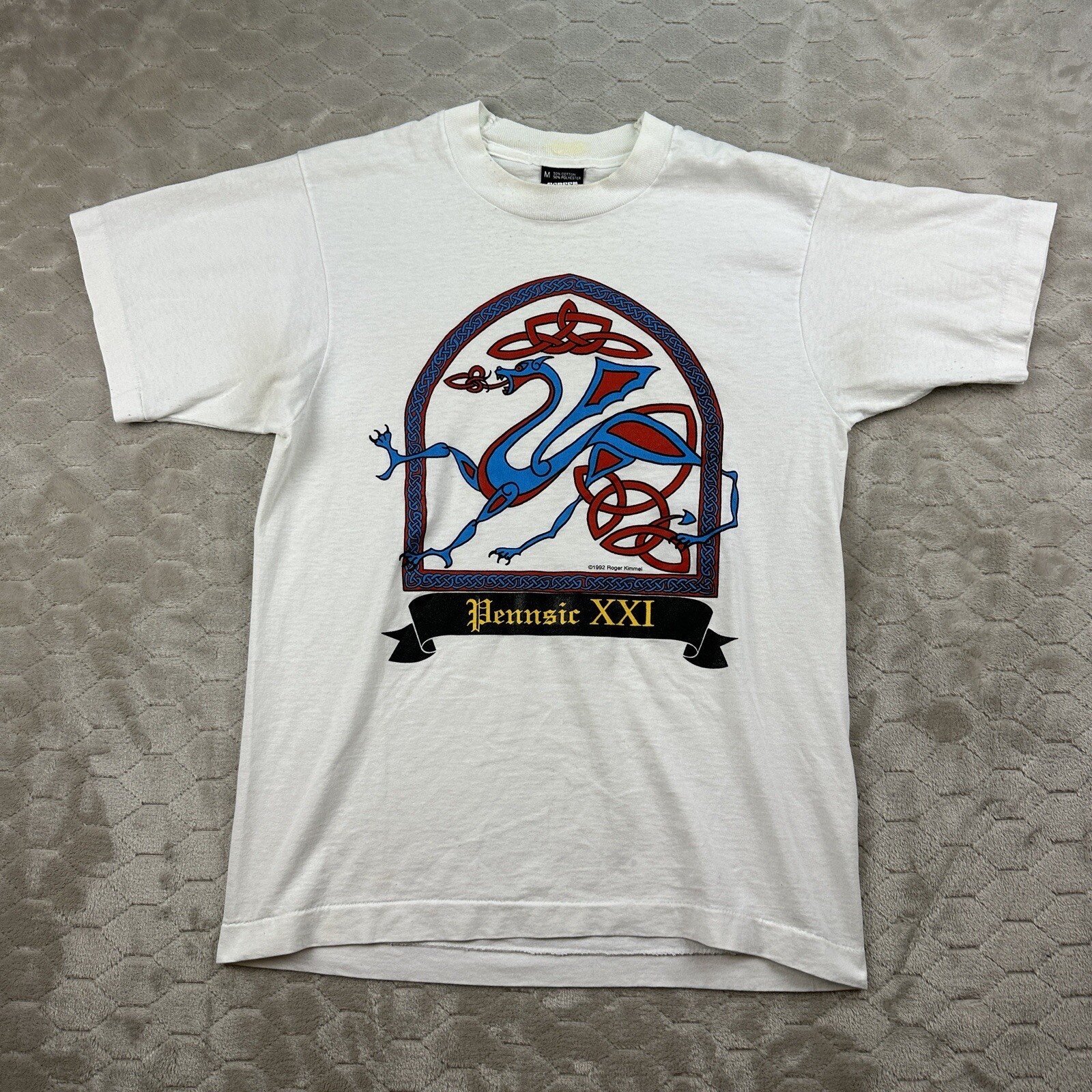 VTG Pennsic XXI Celtic Design Shirt – Sz M – Stained Singled Stitch See Pics