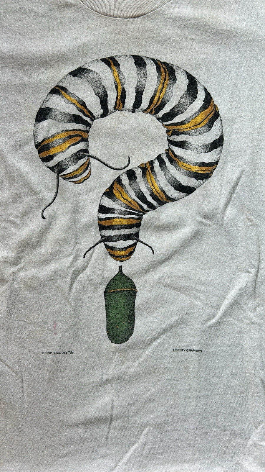 Vintage 1992 Liberty Graphics Monarch butterfly metamorphosis T-shirt