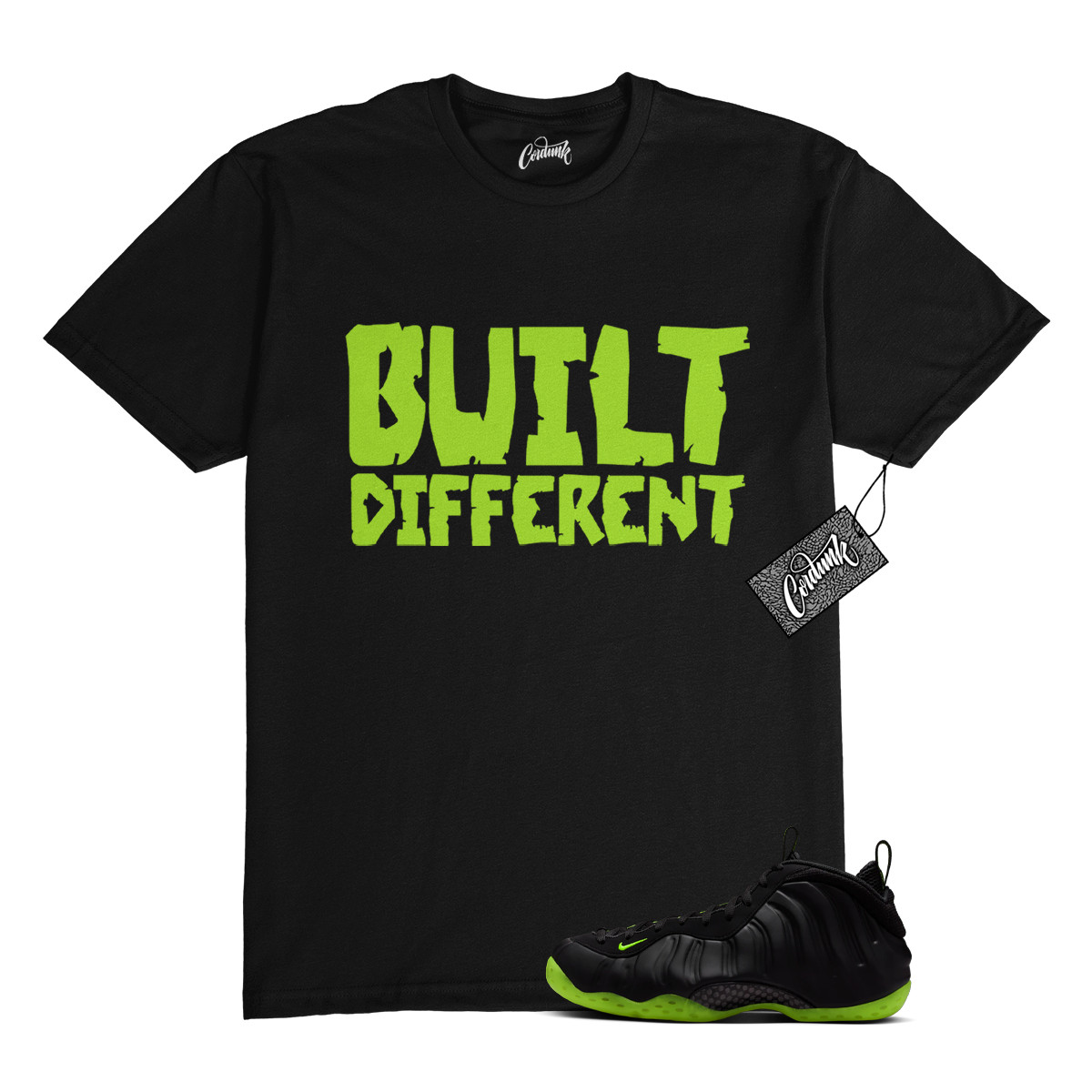 Foamposite Volt Black Air One T Shirt Match BUILT