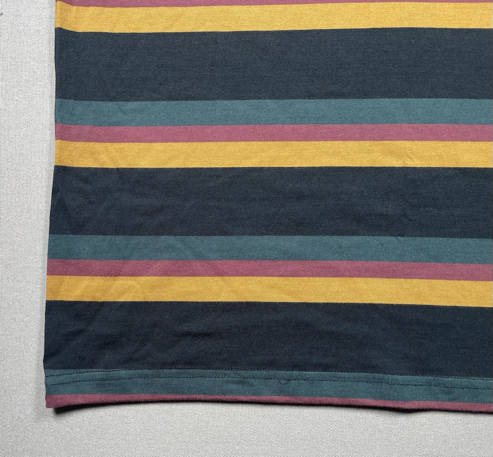 Welcome Skateboards Medius Multi Colored Black Stripe Tee Shirt- Men Size Medium
