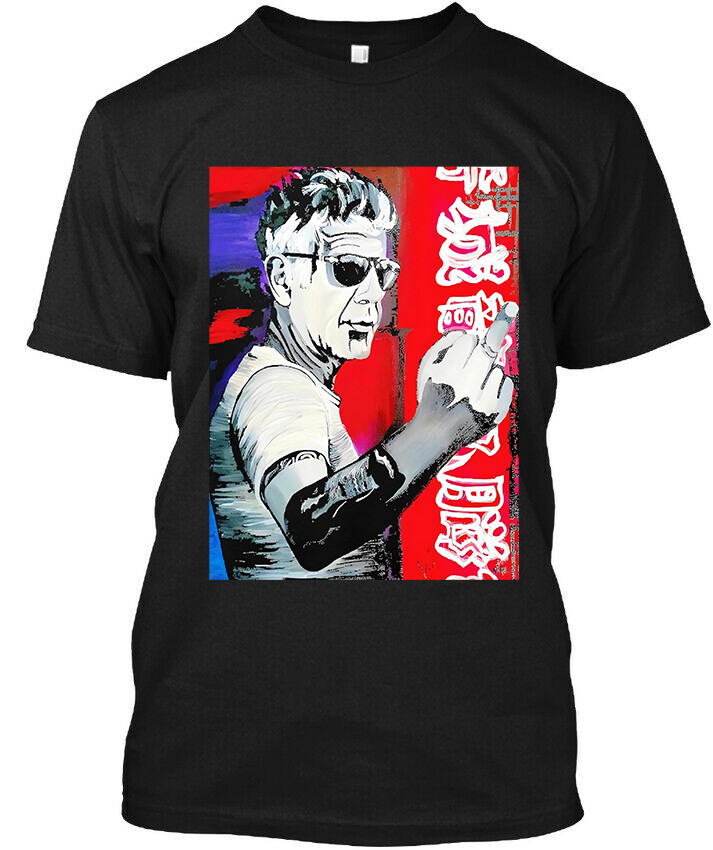 Limited New Anthony Bourdain American Celebrity Legendary Chef Art T-Shirt S-4XL