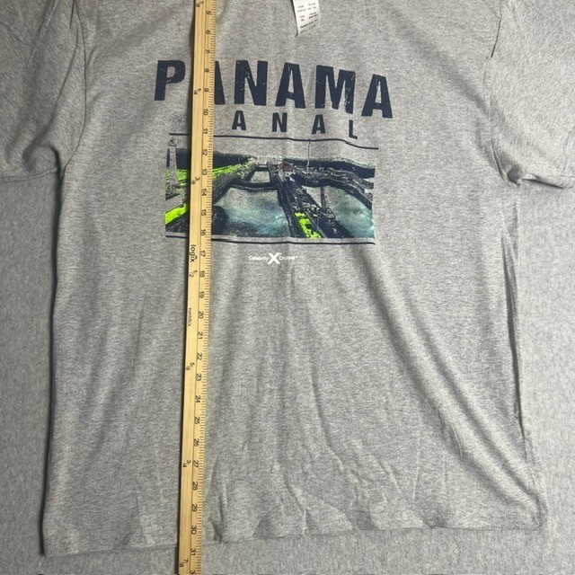 NWT Men’s Gray Celebrity Cruises Panama Canal Graphic T-Shirt Size XL