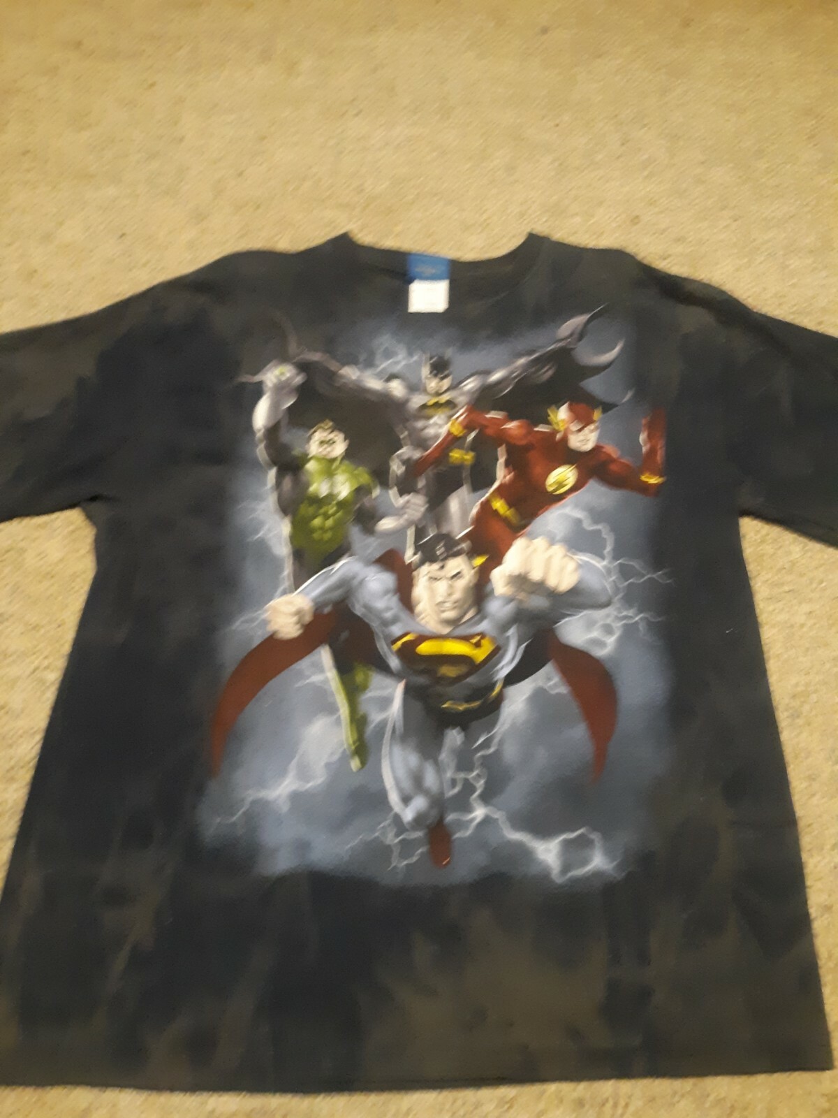 Justice League Hero Mans TShirt Black SizeXL Vary color full shirt 