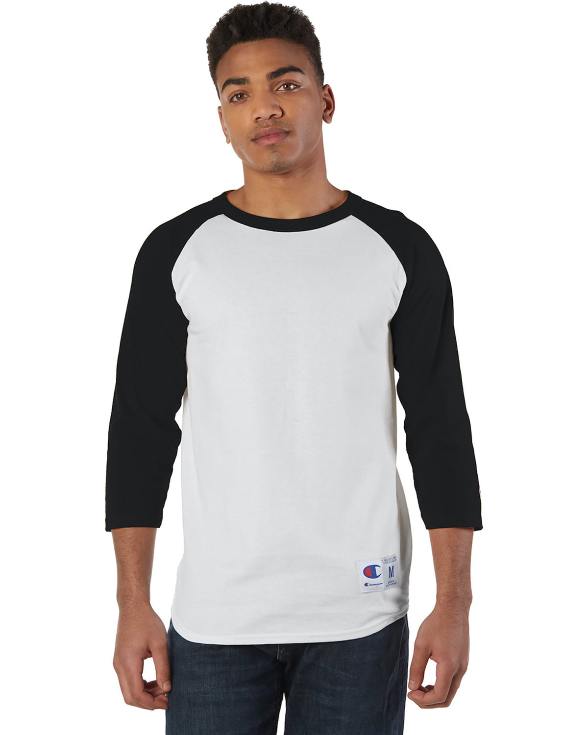 Pack Of 2 Champion T1396 Adult Short Sleeve Crew Ringer Stylish Plain T-Shirt