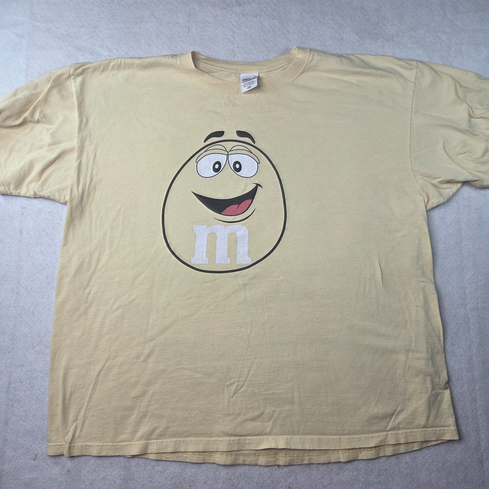 M&M’s Character Graphic T-Shirt Tan Beige Anvil 2XL Candy Logo Tee