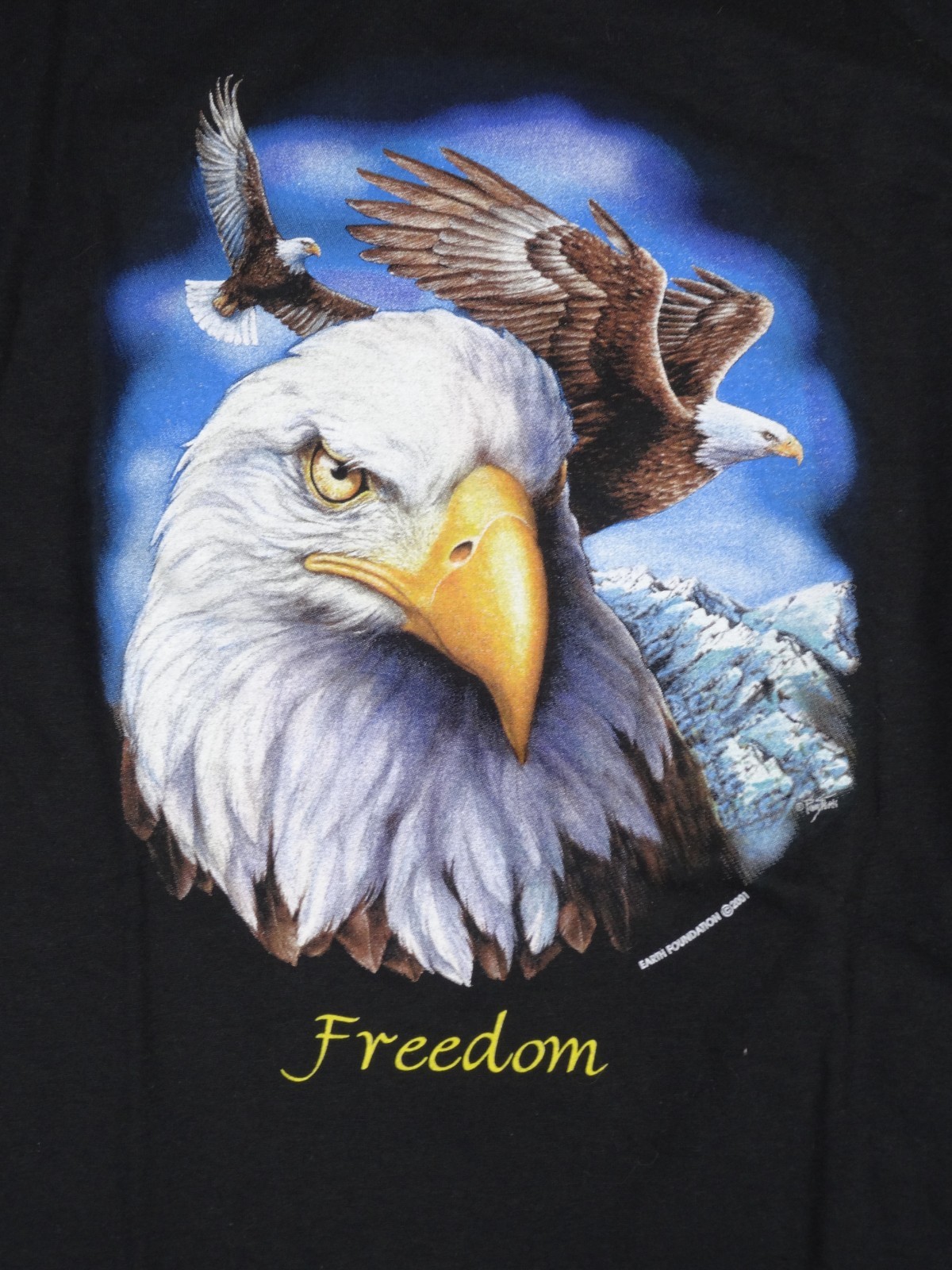 Vintage American Bald Eagle T Shirt Tee XL Single Stitch Made USA Alore Y2K