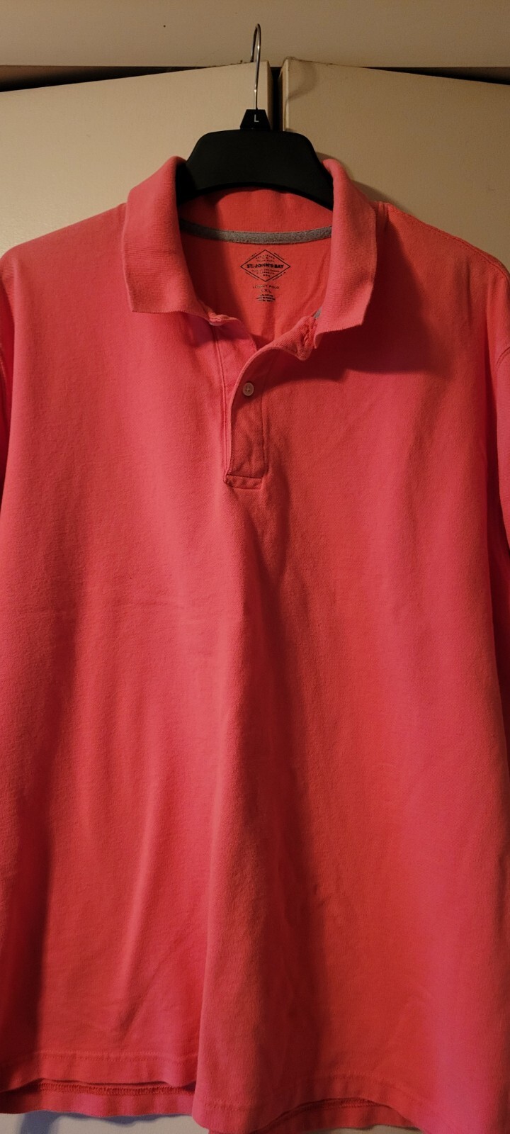 St Johns Bay XXL 2XL Mens Polo Shirt Short Sleeve Easy Care Pockets Pink Salmon