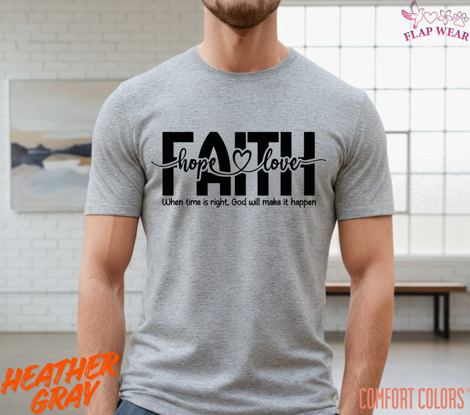 Unisex Faith Hope Love T-Shirt, Men T shirt,Women T shirt Gift ReligionTop