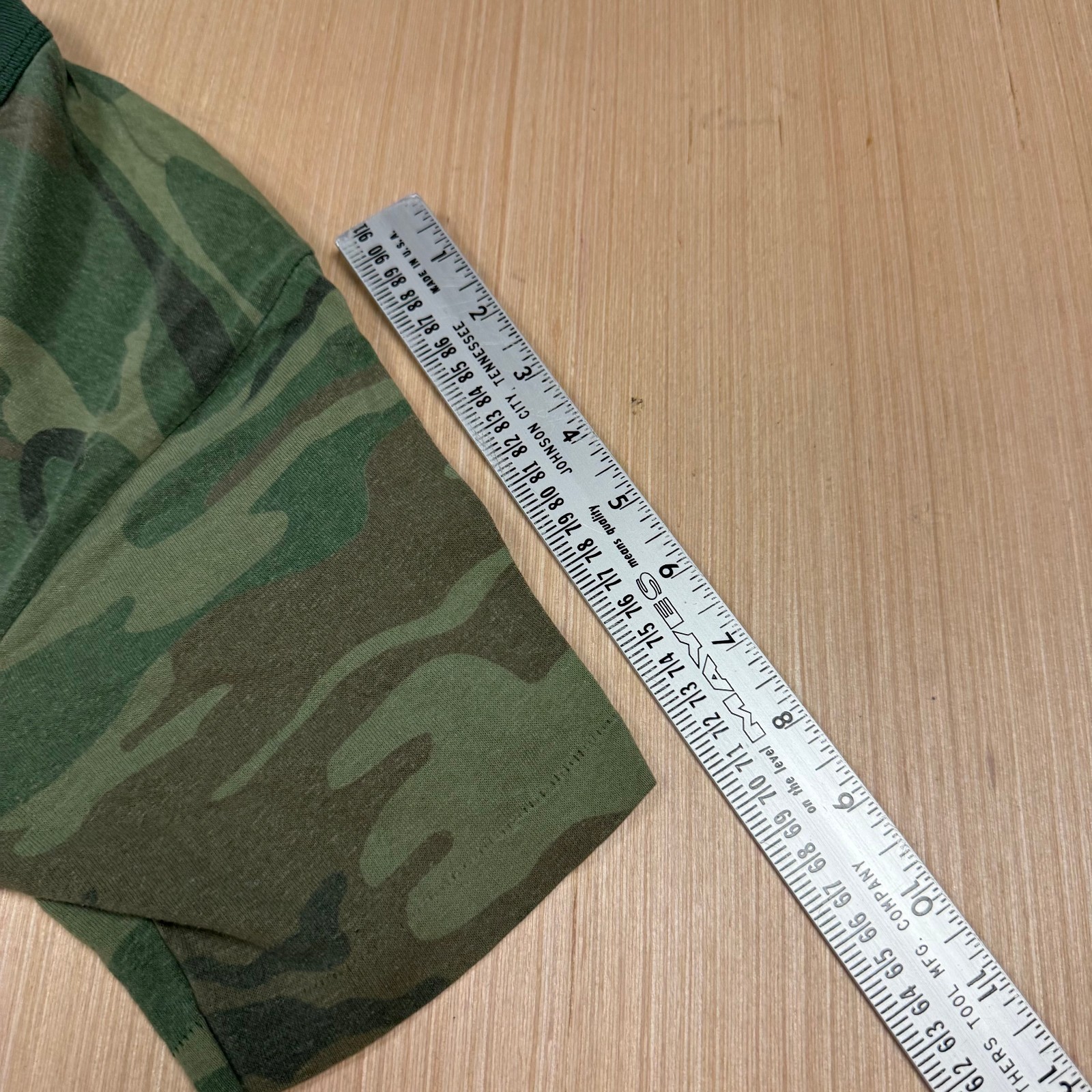 Vintage 90s Rothco Camo Ringer Large Single Stitch T Shirt Made in USA army