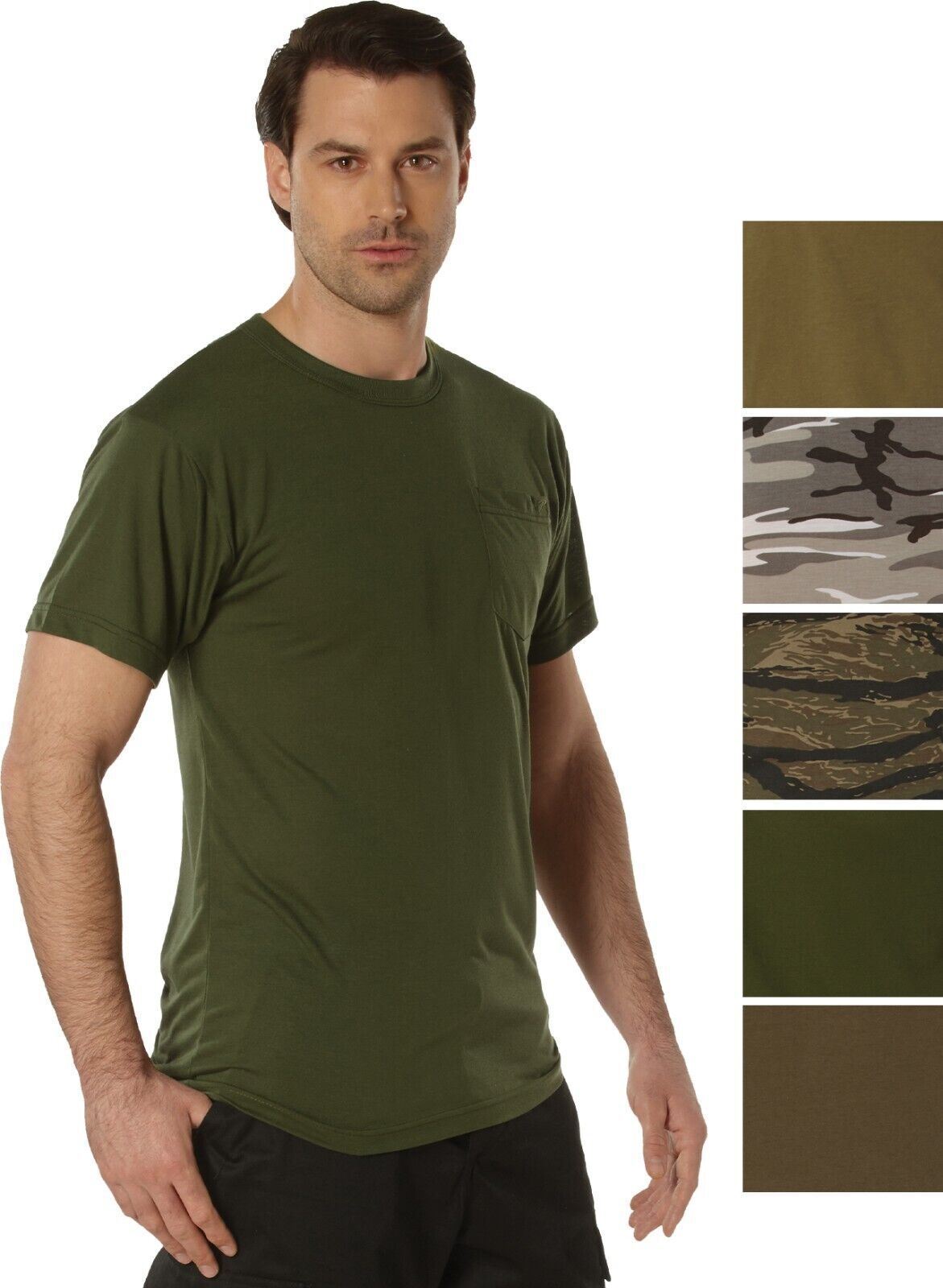 Moisture Wicking Polyester Pocket T-Shirt Collection Solid Short Sleeve Tee