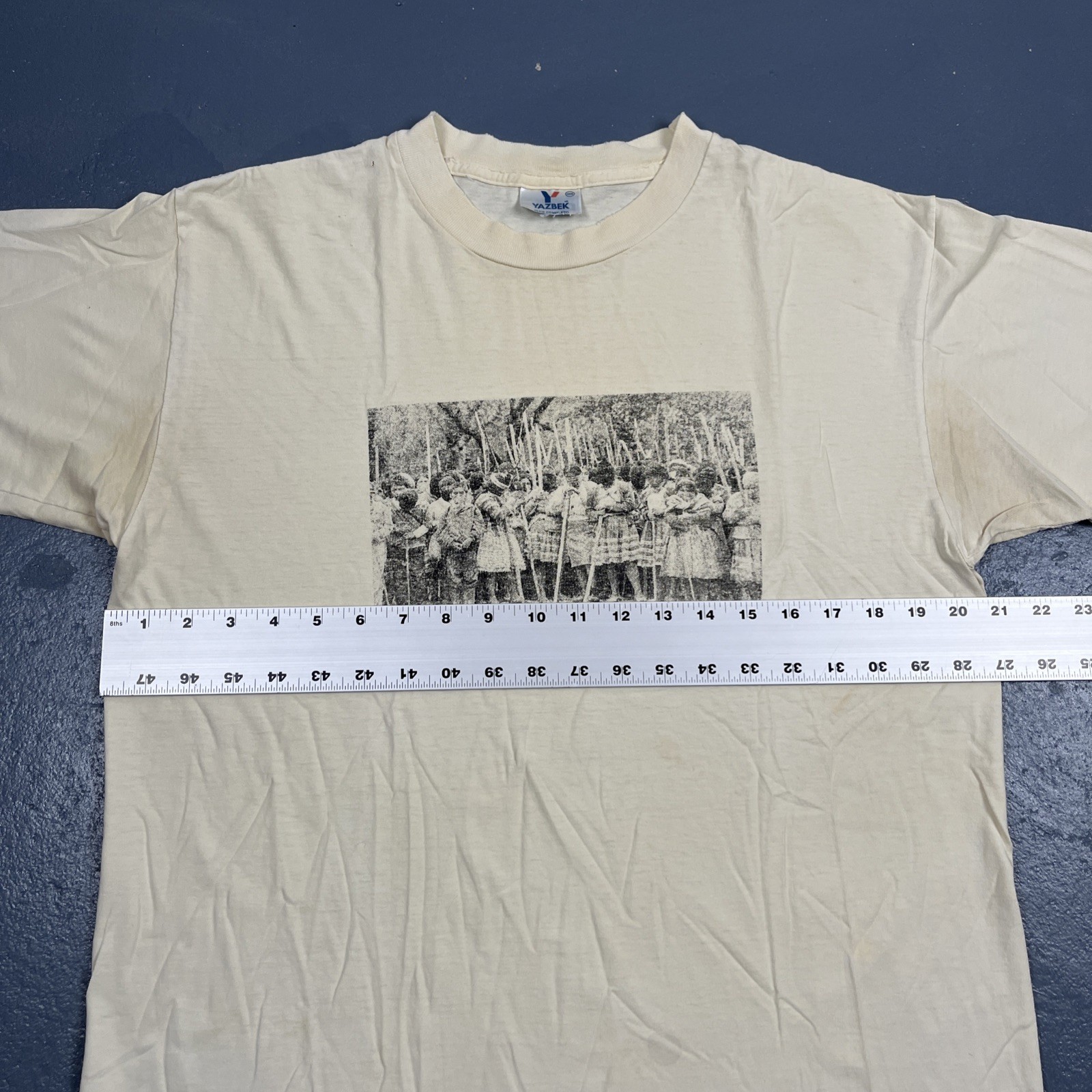 Vintage La Jornada Newspaper 17th Anniversary Tshirt 2001 Large Yellow Dbl Sided