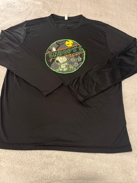 Team 365 Halloween Shirt Graphic Snoopy 2xl Long Sleeve Pullover Black Back