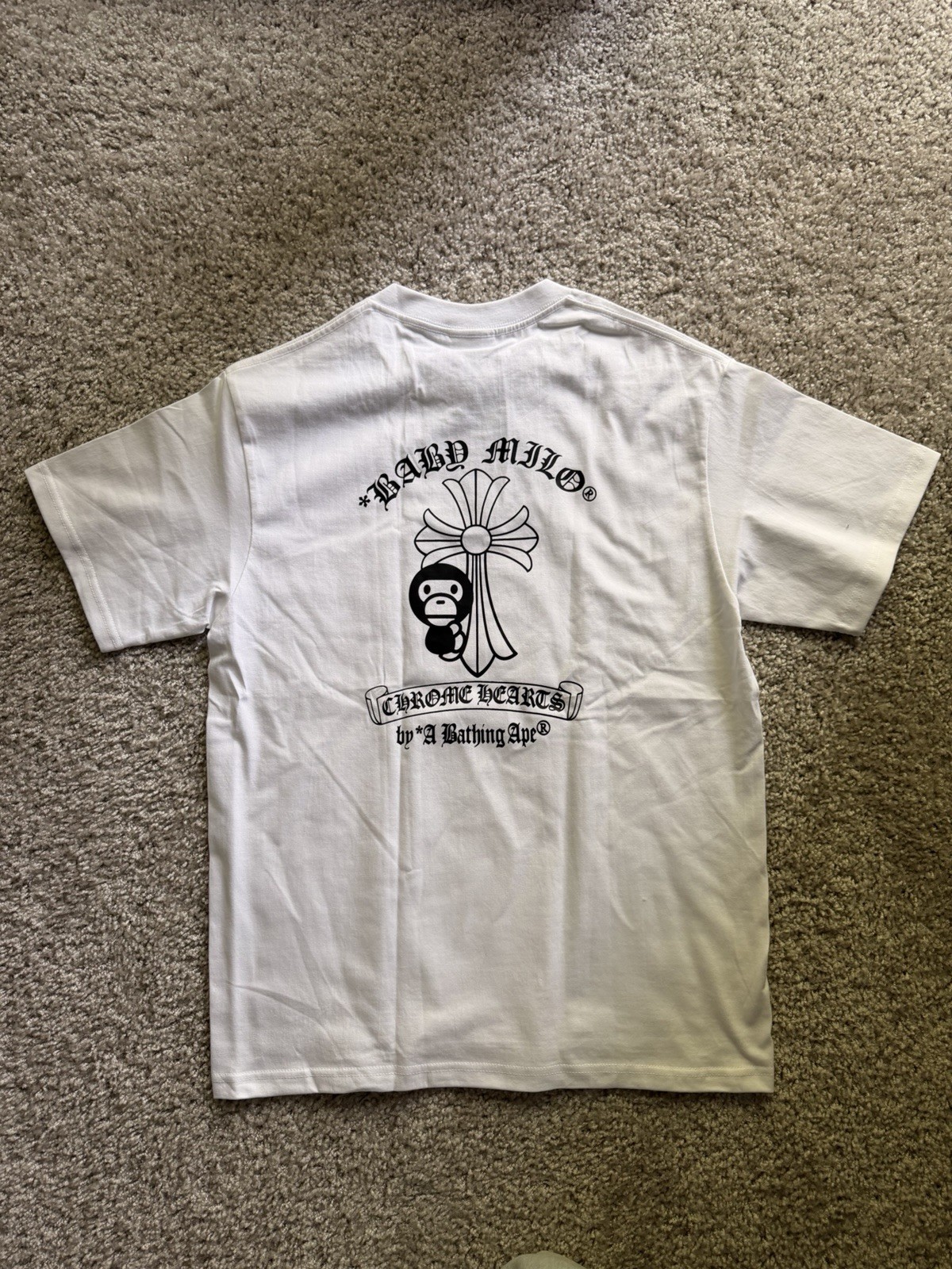 A Bathing Ape Baby Milo Double-Sided Graphic Logo Tee White Men’s M