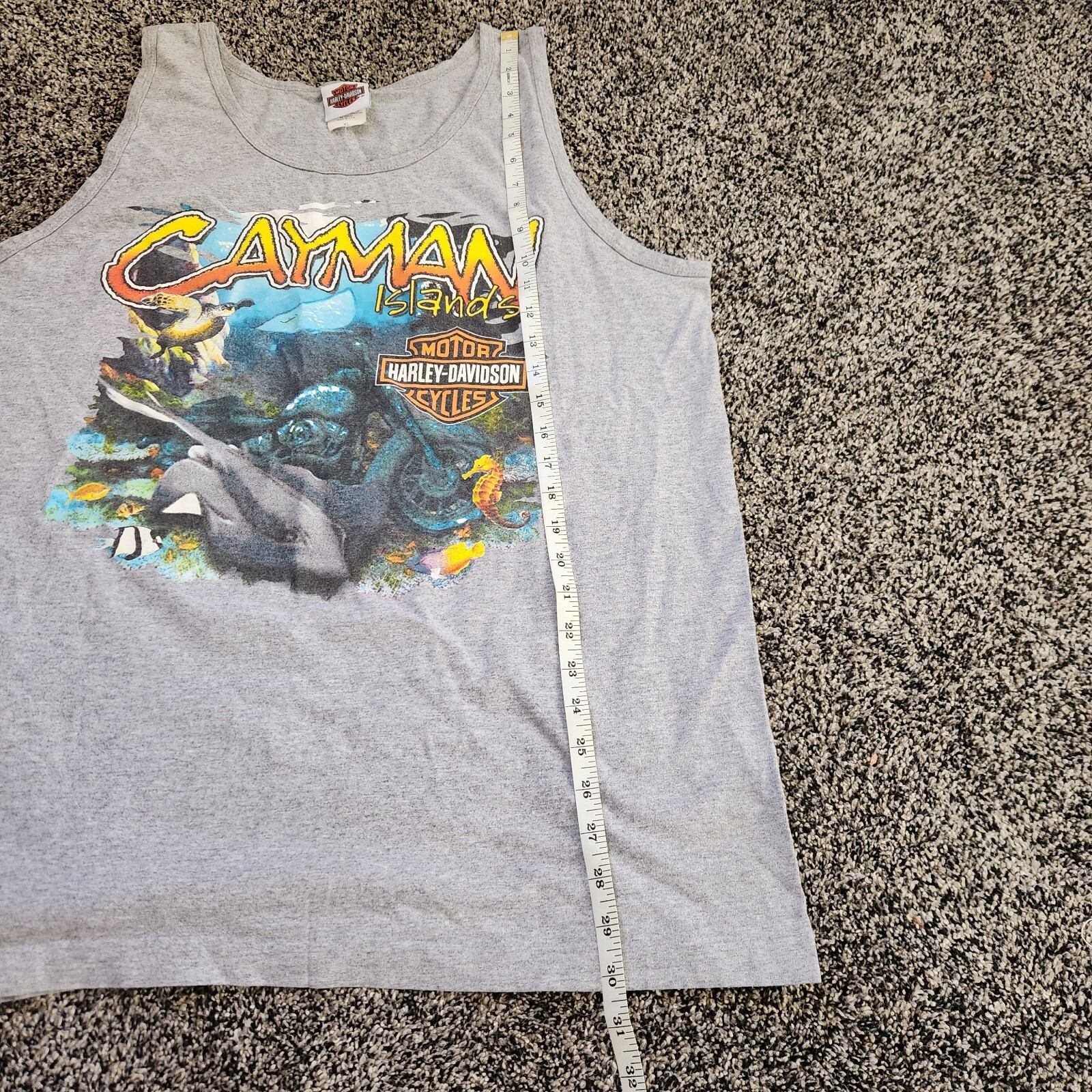 Vintage Harley Davidson Grand Cayman Islands XL Tank Top Pirates Stingray Retro