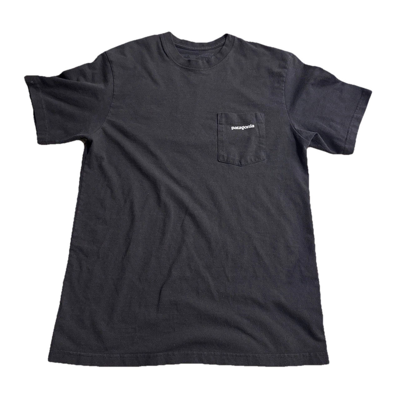 Patagonia Men’s S Black Cotton Knit Crewneck Pocket Logo Graphic T-Shirt