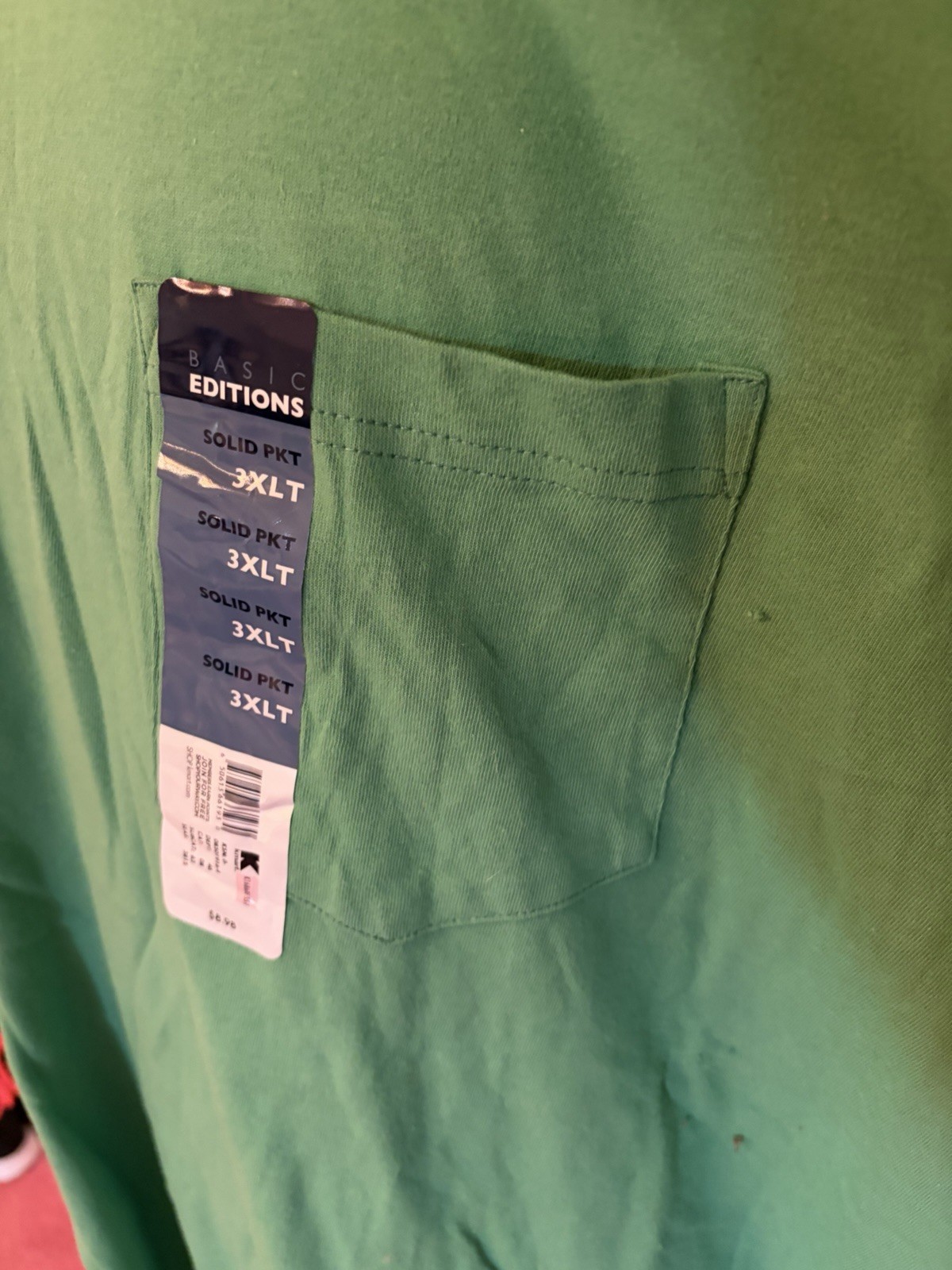 New Basic Editions Men’s 3XLT Big & Tall T-Shirt Emerald DarkGreen Short Sleeve