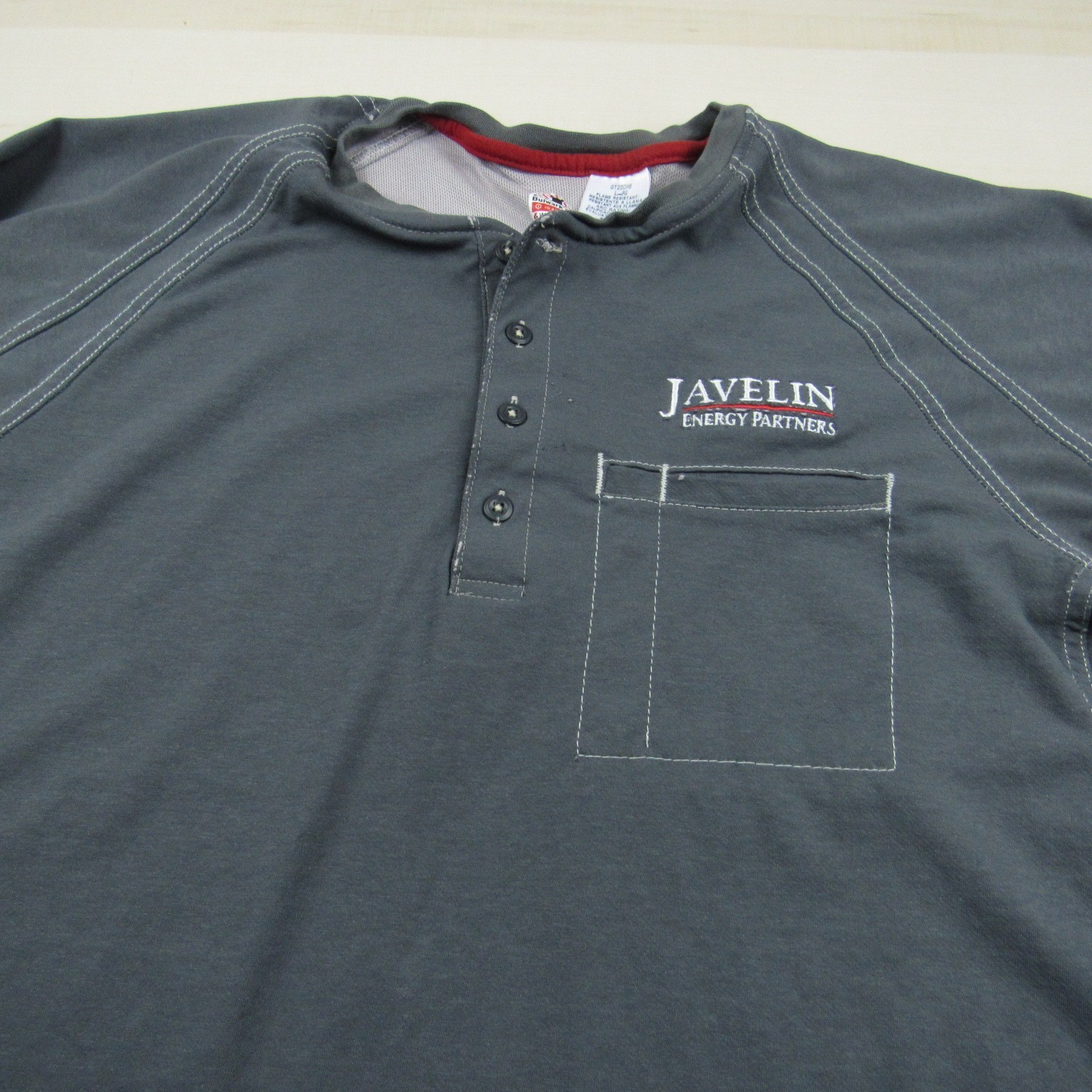 Bulwark Shirt Mens Large Gray Henley FR Fire Resistant IQ Westex Pocket Cat 2