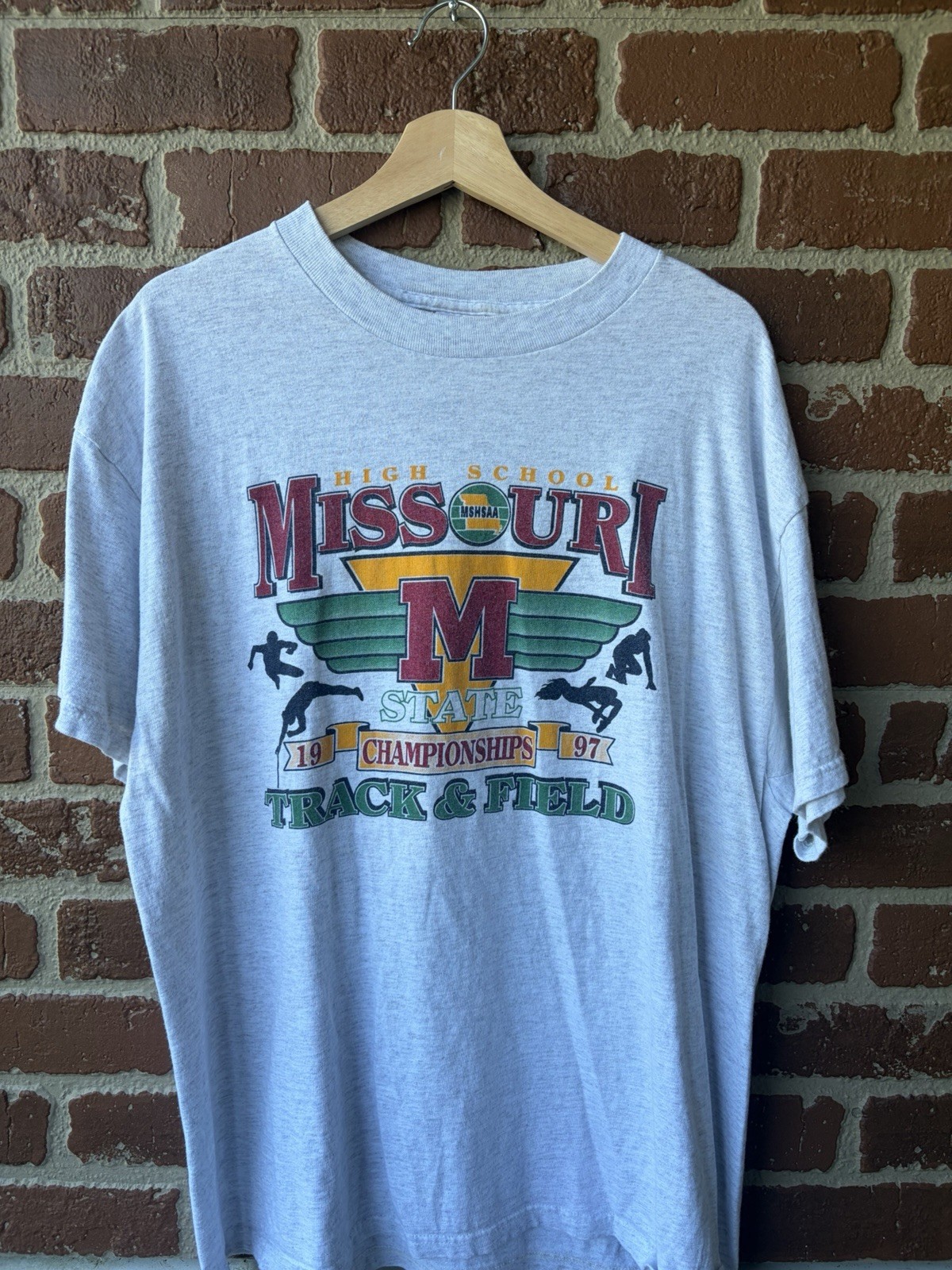 Vintage High School Missouri State Track Champion T shirt 90s Size XL