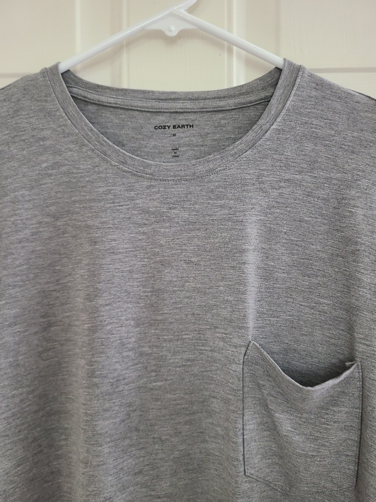 Cozy Earth Men’s Bamboo Stretch Knit Short Sleeve Pajama Tee Shirt Sz M Gray EUC